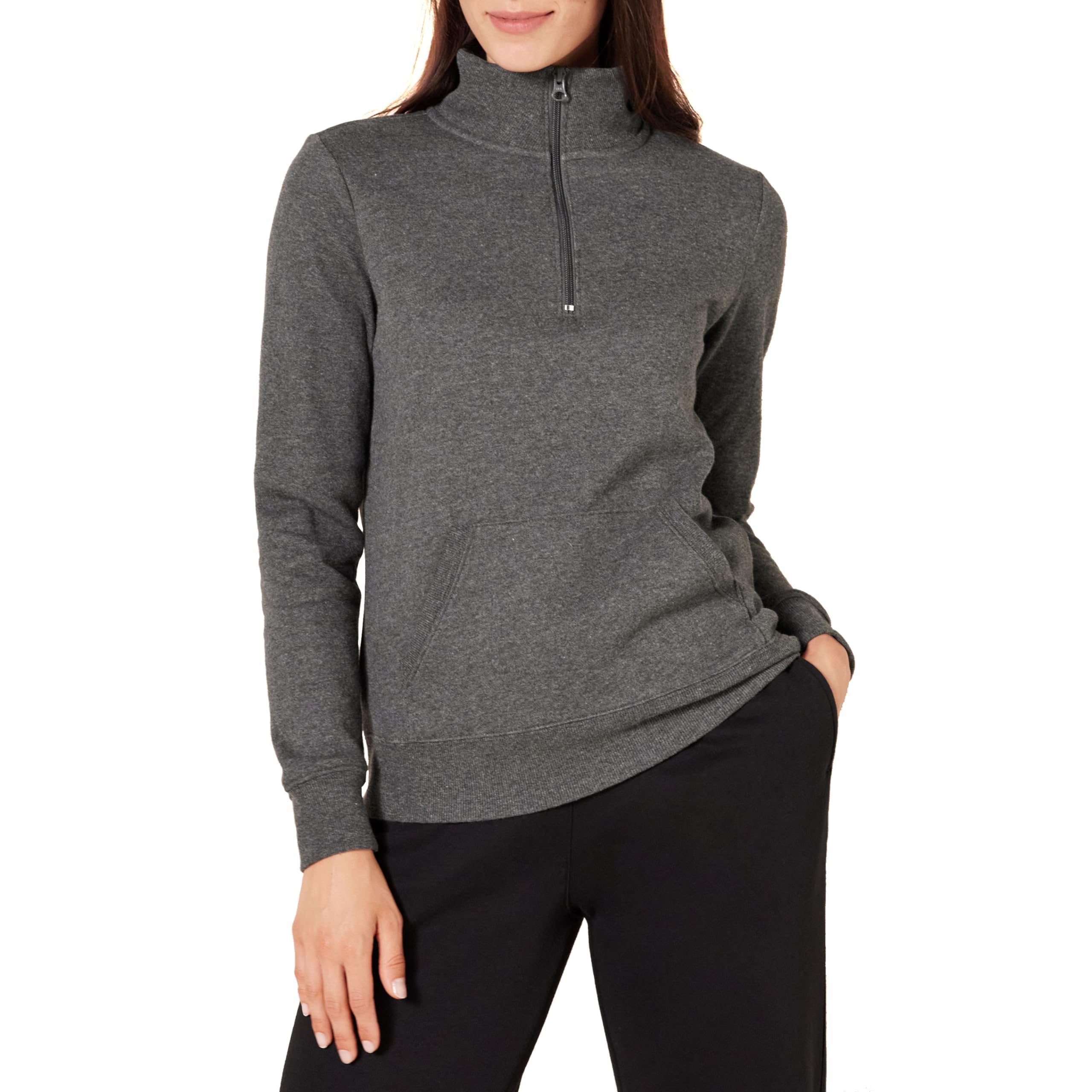 Amazon Essentials Top in Pile con Cerniera a Un Quarto a Maniche Lunghe (Disponibile in Taglie Forti) Donna