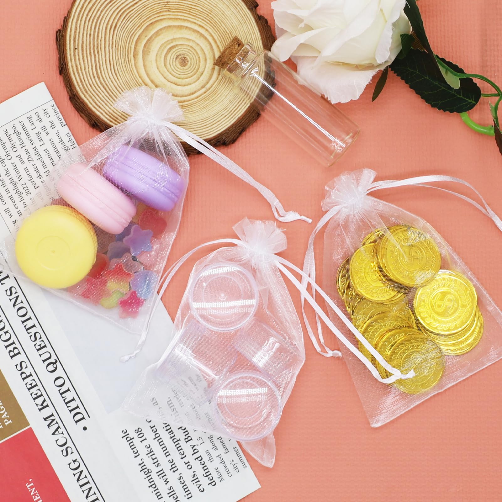 Bolsas de organza blancas con cordón, 20 unidades, 15 x 20 cm, uvas, bolsas de regalo para joyas, dulces