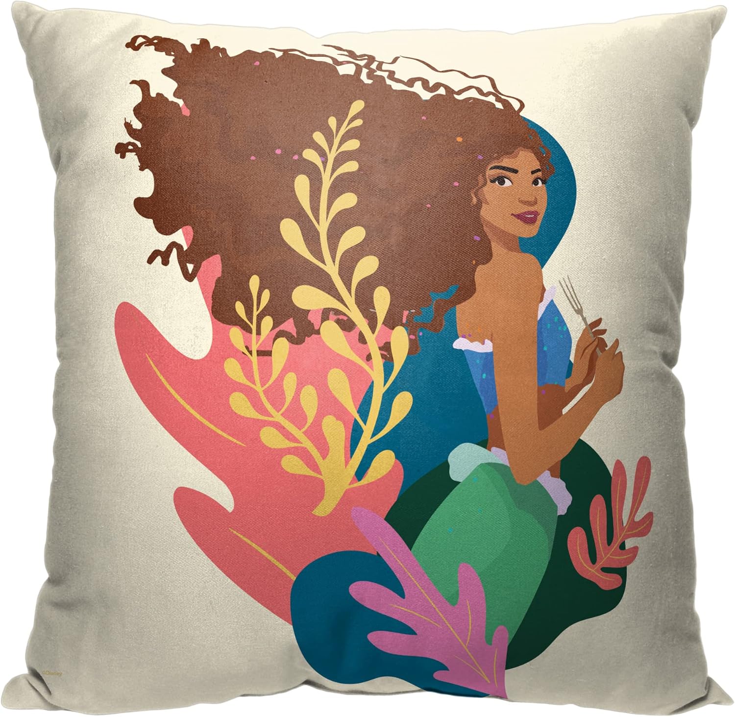 Northwest Disney's Little Mermaid Pillow, 18" x 18", Curious Curious 18 x 18-Inch