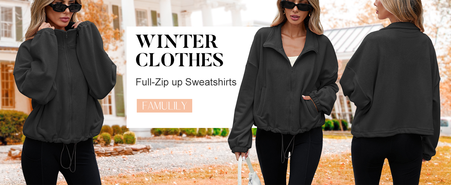 FASHOFT Women Full Zip Up Cropped Hoodie Sweatshirt 90s Long Sleeve Drawstring Hooded Crop Jacket Top With Pockets Light Gray S - View #7