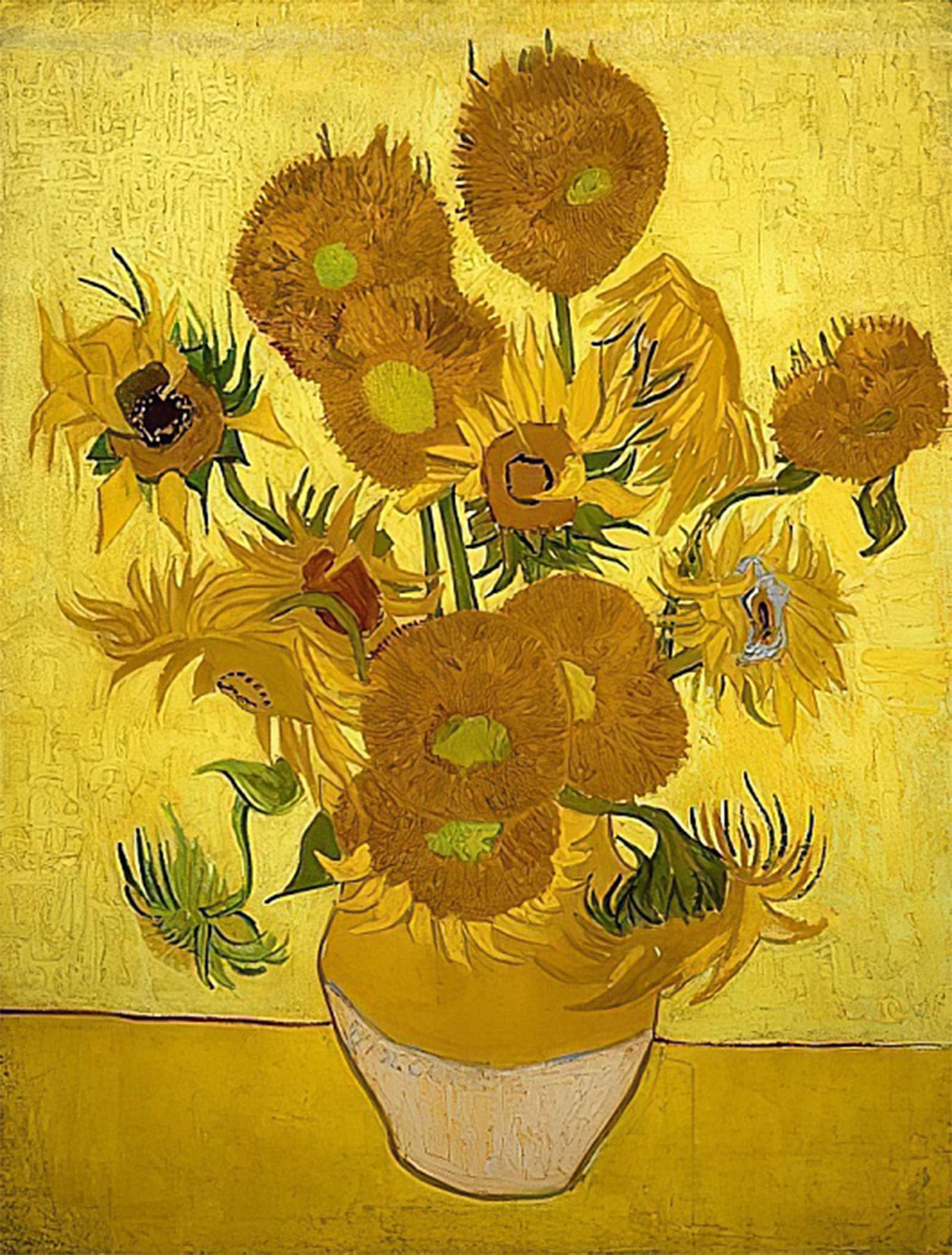 RZHRHJES Vintage Picture Wall Picture Painting Print Poster Sonnenblumen Arles Januar Abstract Wall Art Painting for Office Decor 60x90cm