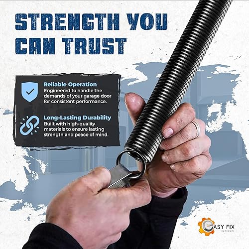 Miniatura 5 de Resorte de extensión de puerta de garaje de doble bucle resistente de 160 libras (paquete de 2) - Marrón  Muelles para reparación de hardware de