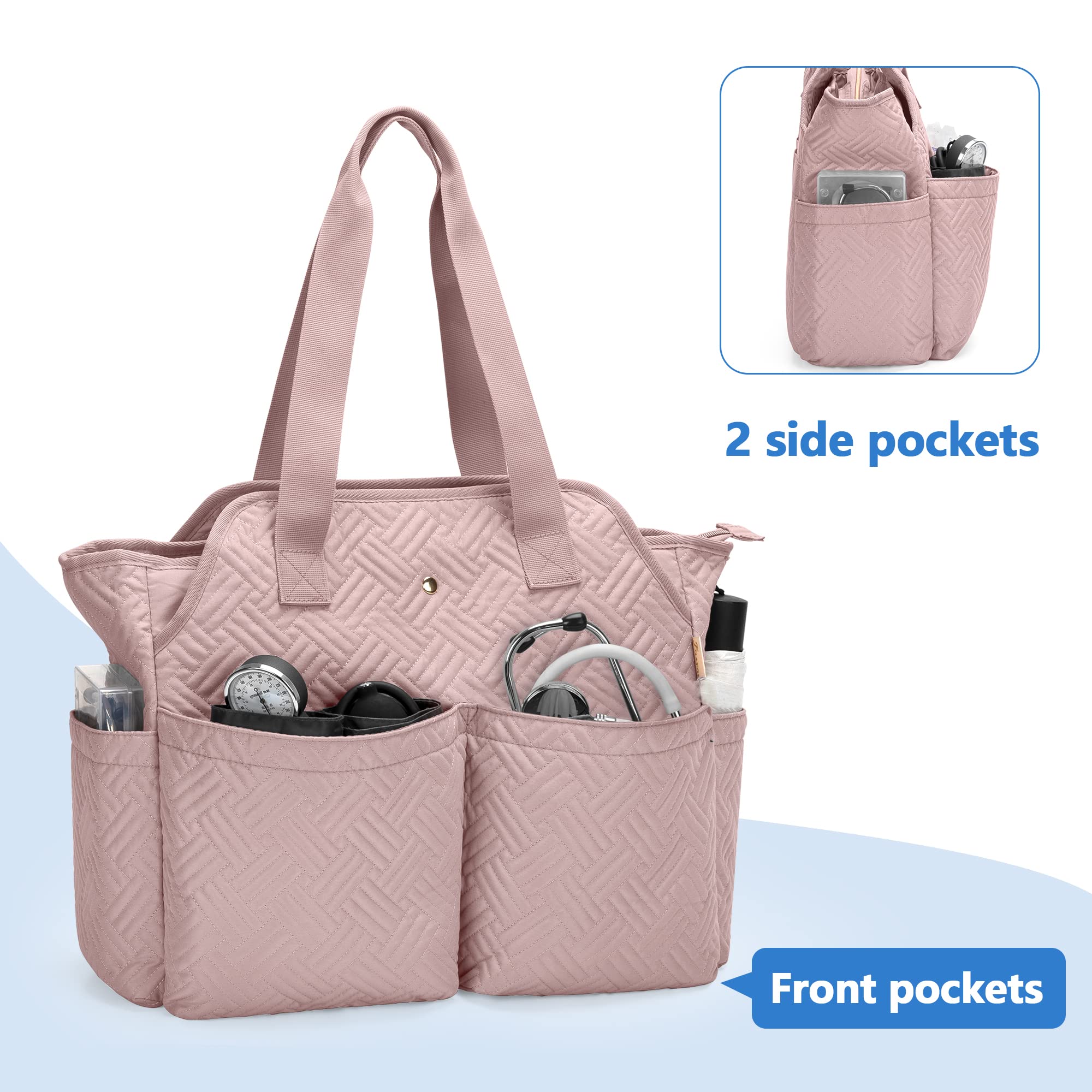 Fasrom Borsa da infermiera per infermiere da lavoro con scomparto per laptop per studenti di infermieristica o medici, Rosa
