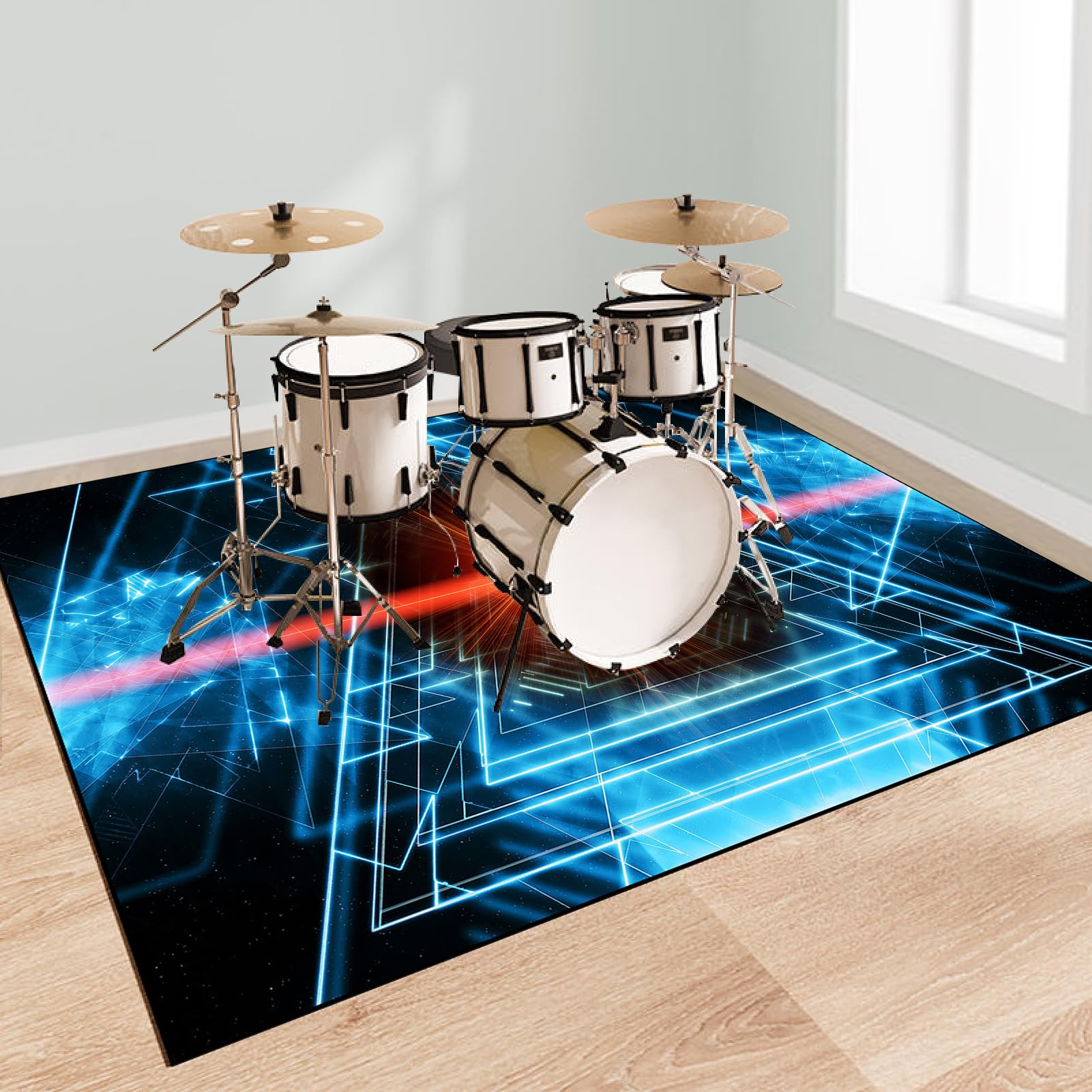 Antypoślizgowa mata perkusyjna, dźwiękoszczelny dywan perkusyjny do elektronicznych / jazzowych zestawów perkusyjnych, pedałów basowych, fortepianu, perkusji wewnętrznej, akcesoria dla perkusistów