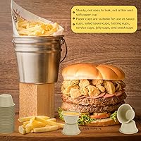 Vista 7 de LeonBach Paquete de 200 Tazones de Papel de Caña de Azúcar Natural de 2 oz, Tazones de Papel Compostables para Condimentos Aperitivos Muestras