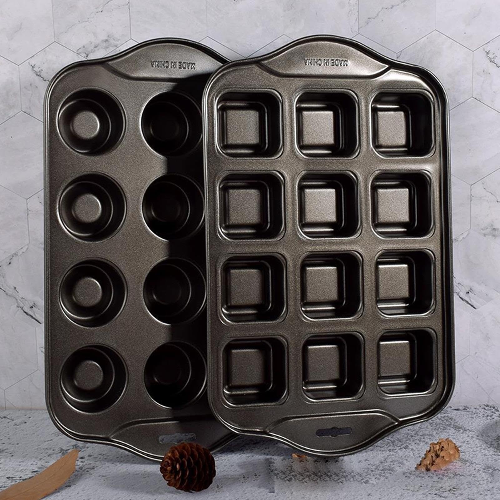 Mini Moule a Muffins Antiadhésif Avec Poignées Allongées