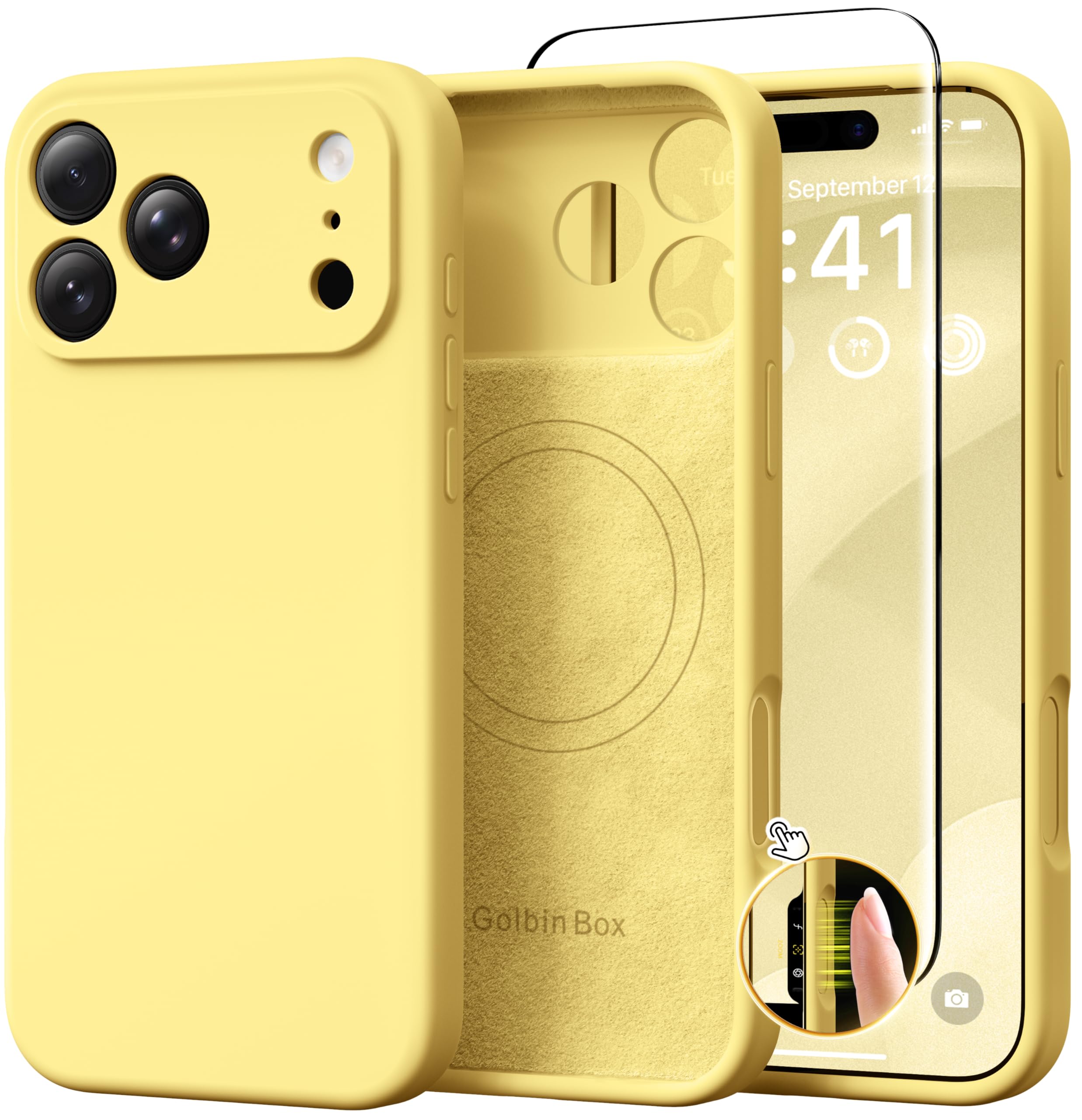 GolbinBox Magnetic for iPhone 18 Pro Case/17 Pro Case, Jasmine Yellow