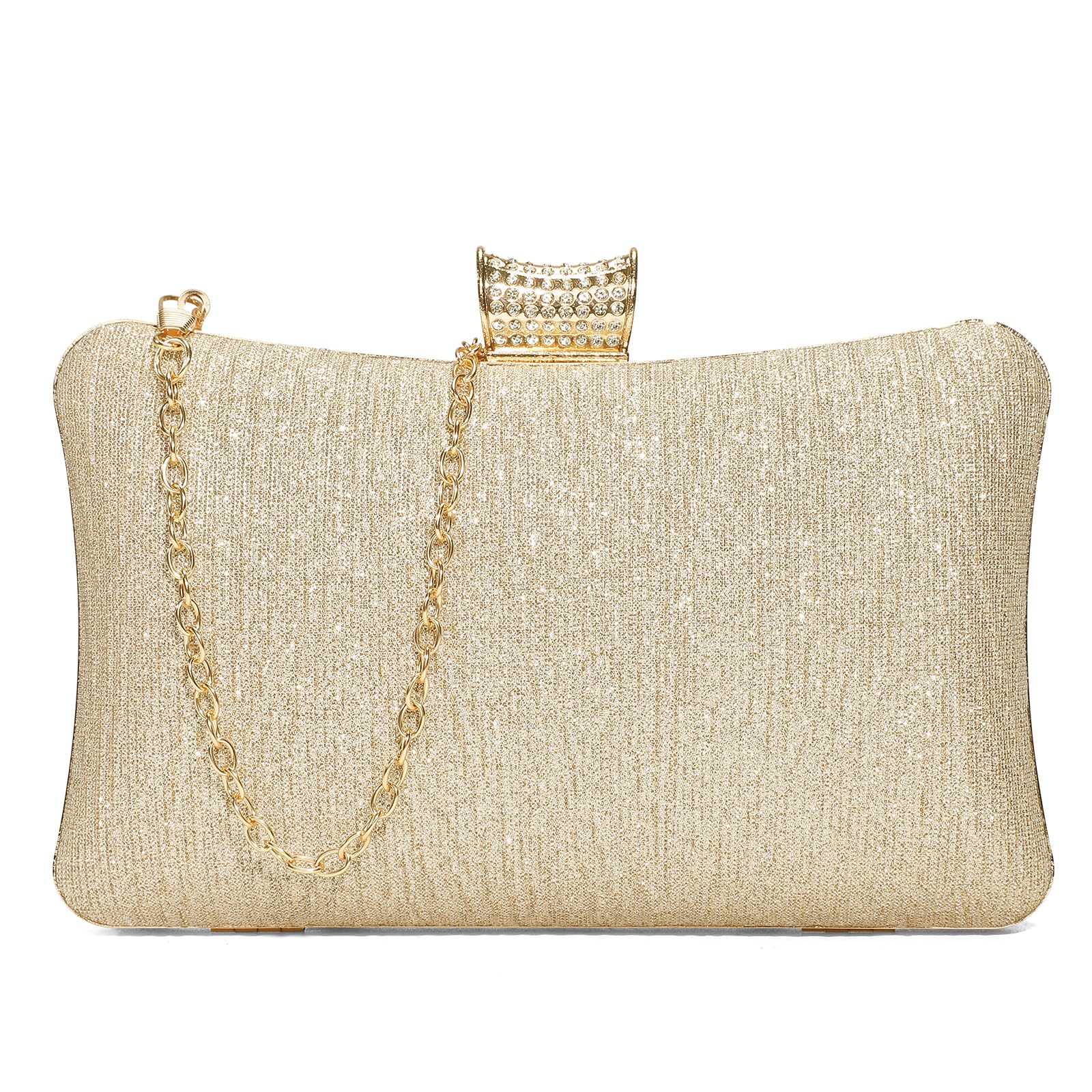 UBORSE Glitter Clutch Purse for Women,Sparkling Evening Bag with Detachable Chain,Formal Party Clutch Cocktail Prom Handbags