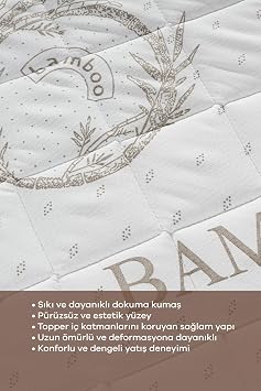 Mobyat Full Ortopedik Bambu Sünger Yatak Pedi Yatak Şiltesi Yer Yatağı (90 x 190)