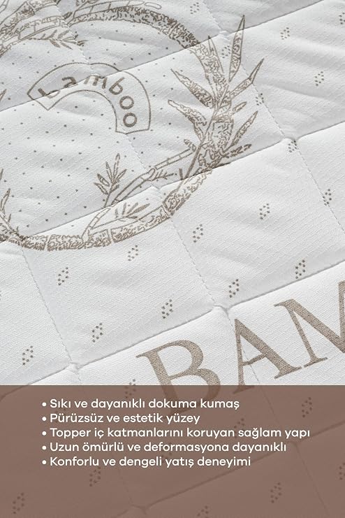 Mobyat Full Ortopedik Bambu Sünger Yatak Pedi Yatak Şiltesi Yer Yatağı (90 x 190)