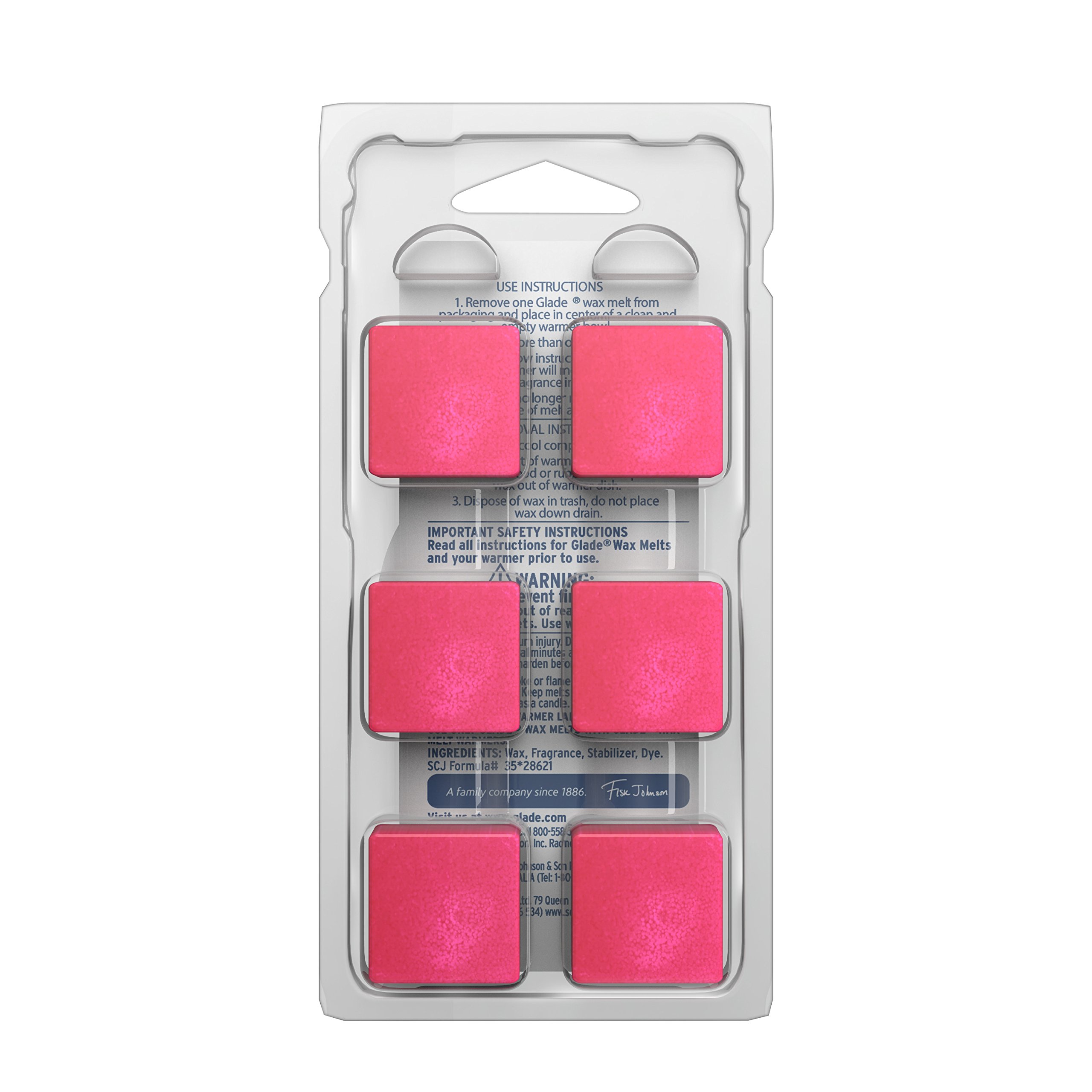 Glade Wax Melts Air Freshener, Scented Candles with Essential Oils for Home and Bathroom, Radiant Berries, 6 Count