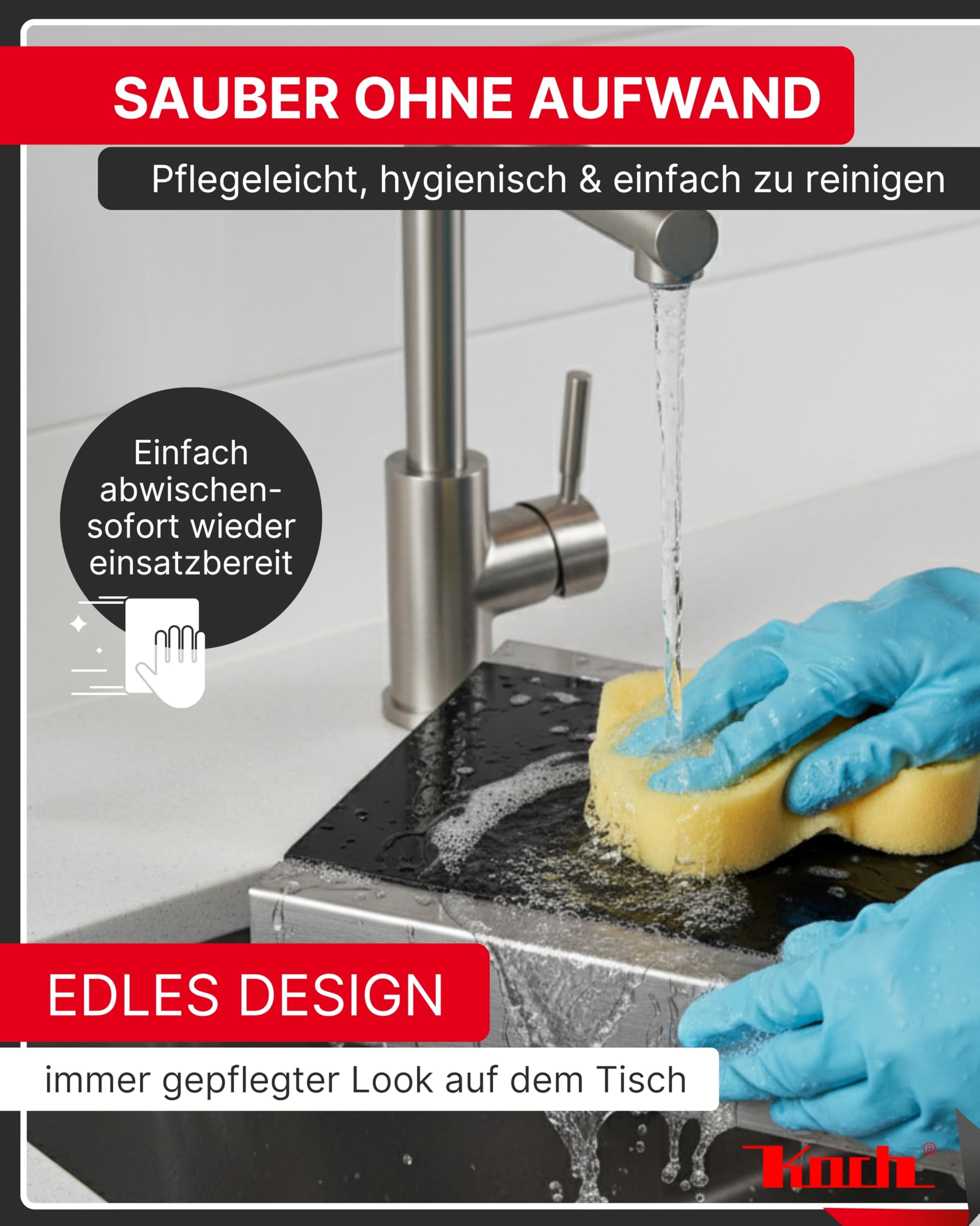 Koch Stövchen Warmhalteplatte 18 x 23,5 cm Edelstahl Rechaud Speisenwärmer