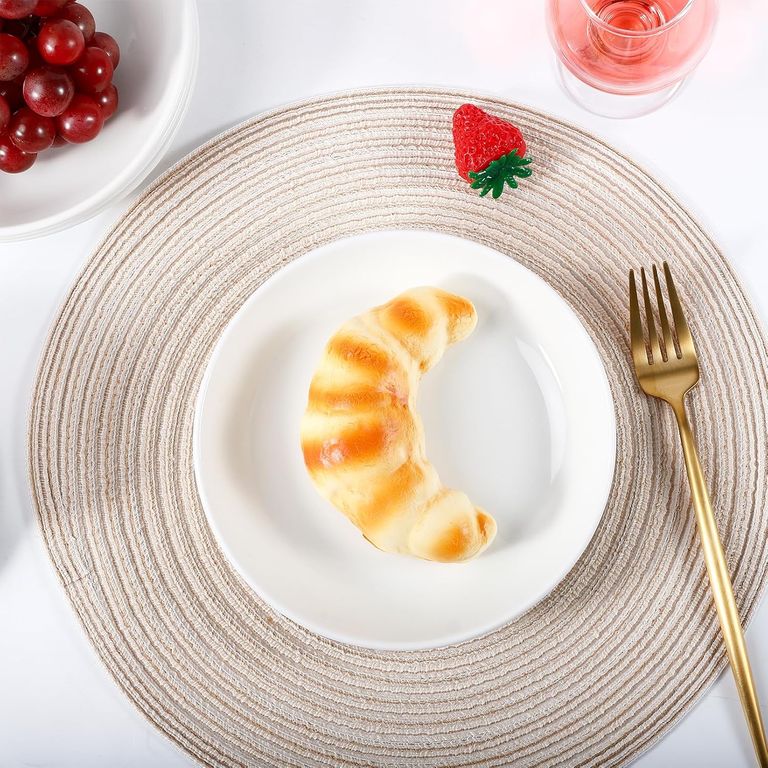 6 Pieces Dessert Plates, Appetizer Plates, 7 Inch, Round, White