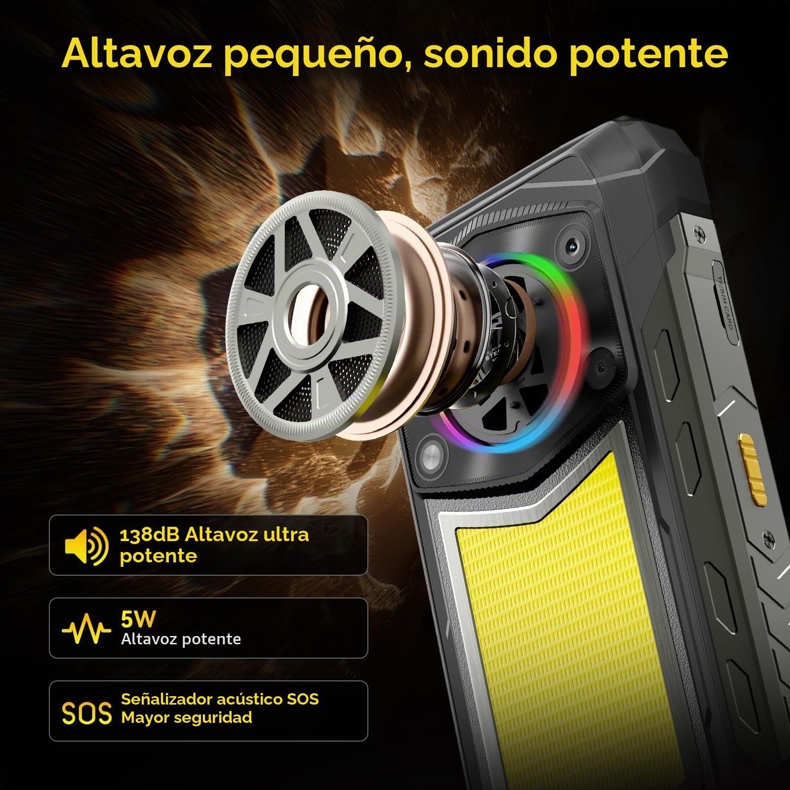 Blackview ROCK 5 Android 16 Movil Irrompible, 20000mAh Movil Resistente, 48(12+36)GB+256GB/2TB Móvil Rugerizado, 108MP AI Cámara, 6.78" FHD+ Display 120Hz IP69K Impermeable, NFC/OTG/GPS/3Años Garantía