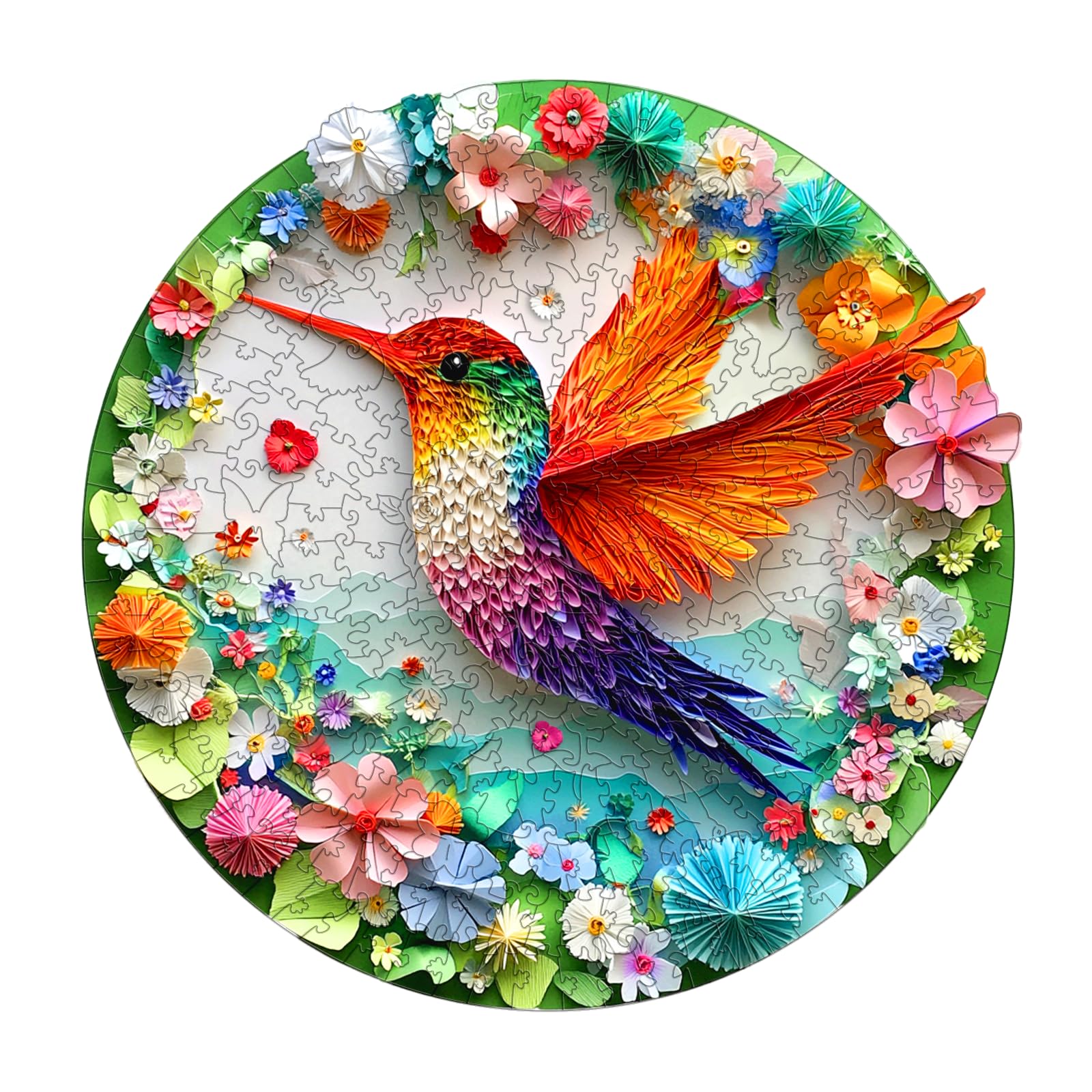 Wooden Puzzles for Adults - Hummingbird Wooden Jigsaw Puzzle - Unique Shape 3D Vision Wood Puzzles Adult - Christmas Birthday Gifts for Adults/Friends