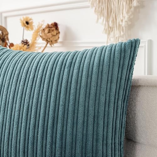 Miniatura 289 de UGASA - Juego de 2 fundas de almohada de terciopelo a rayas, funda decorativa para cojín con cremallera oculta para el hogar, sofá, dormitorio,