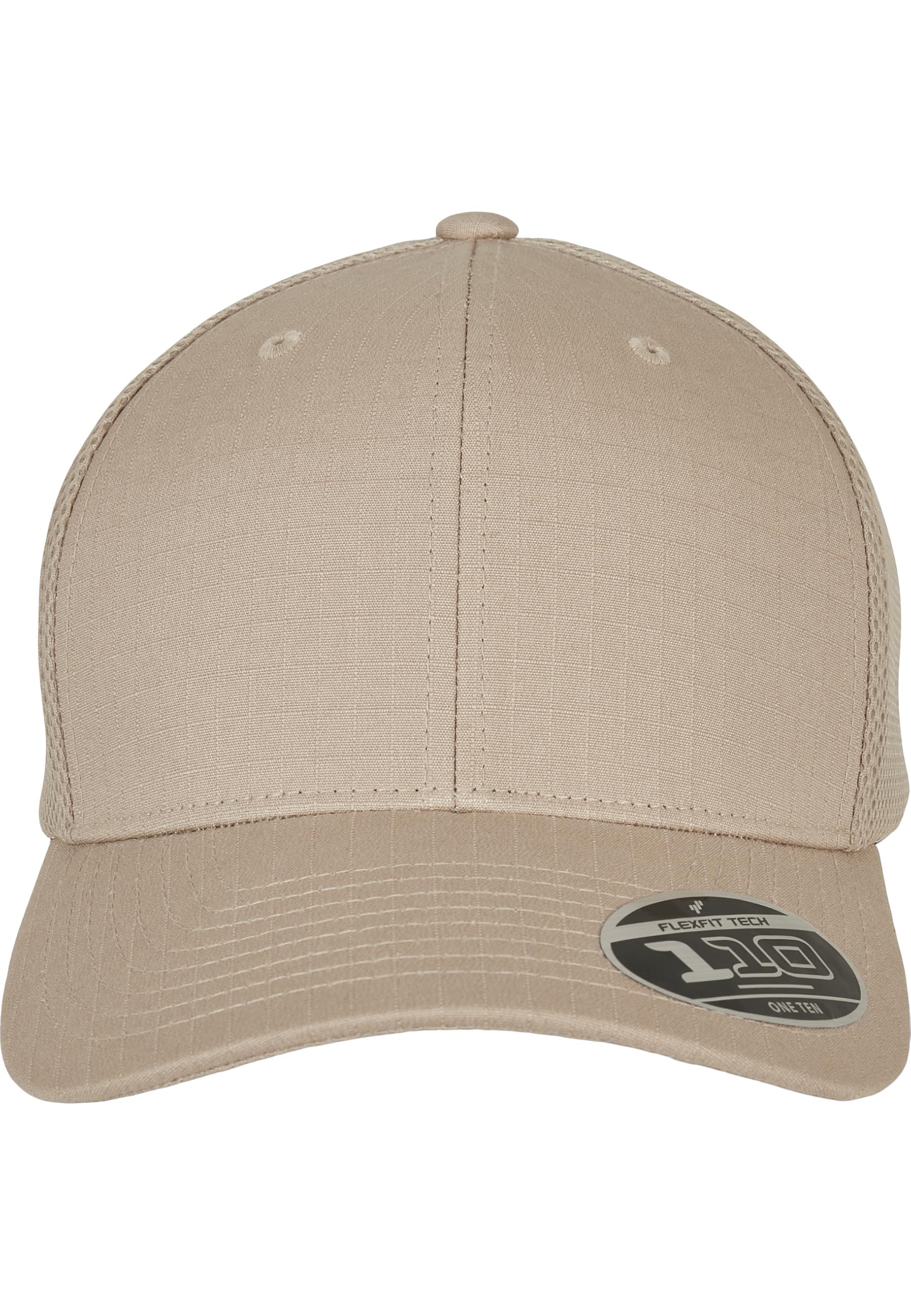 Flexfit Unisex Trucker Cap z elastycznym paskiem Flexfit, regulowany rozmiar dzięki zapięciu z tworzywa sztucznego Snapback, wygięty daszek, khaki, Rozmiar uniwersalny