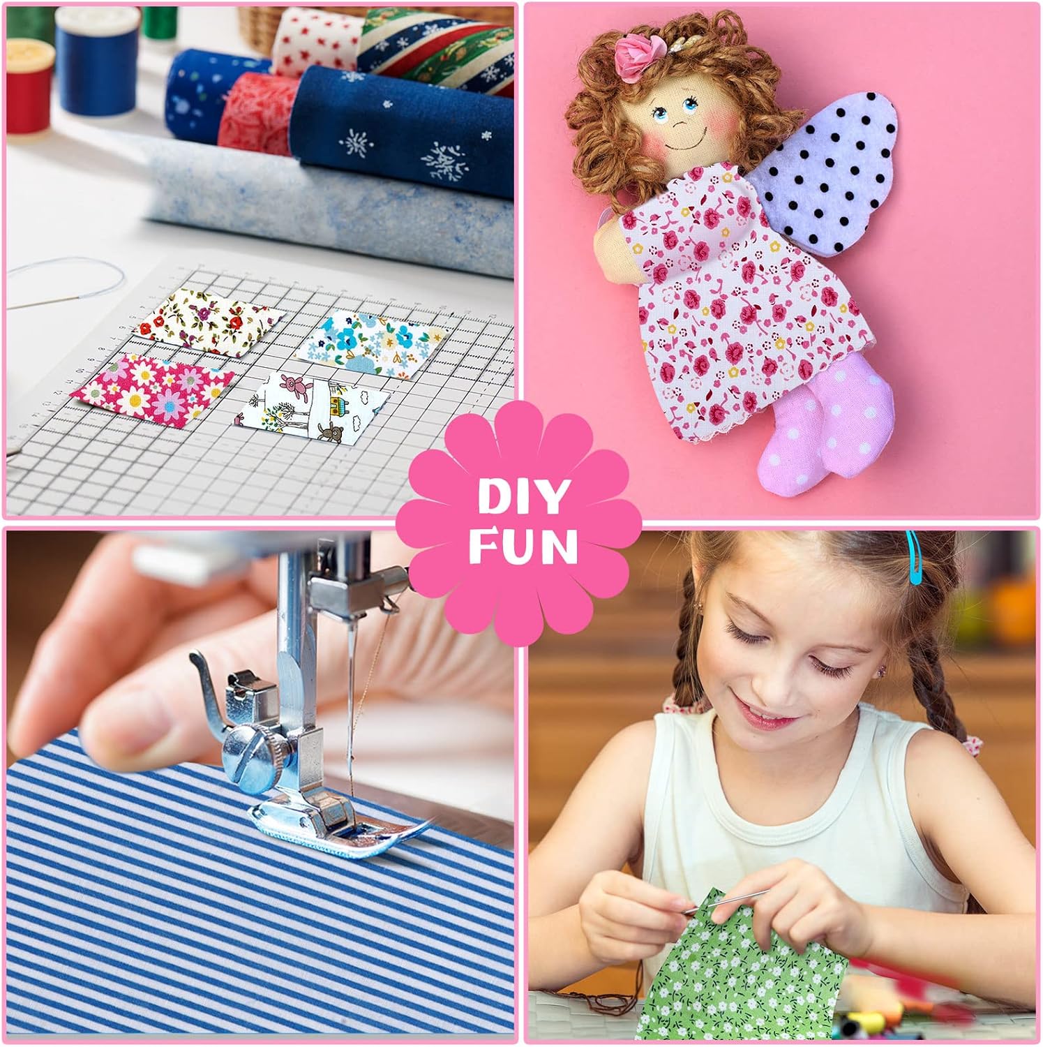 Tatuo 600 Pcs 4 x 4 Inch Cotton Fabric Square Precut Quilting Squares Printed Mixed Floral Printed Patchwork Bundle for DIY Craft Sewing Quilting Scrapbooking Clothing Accessory