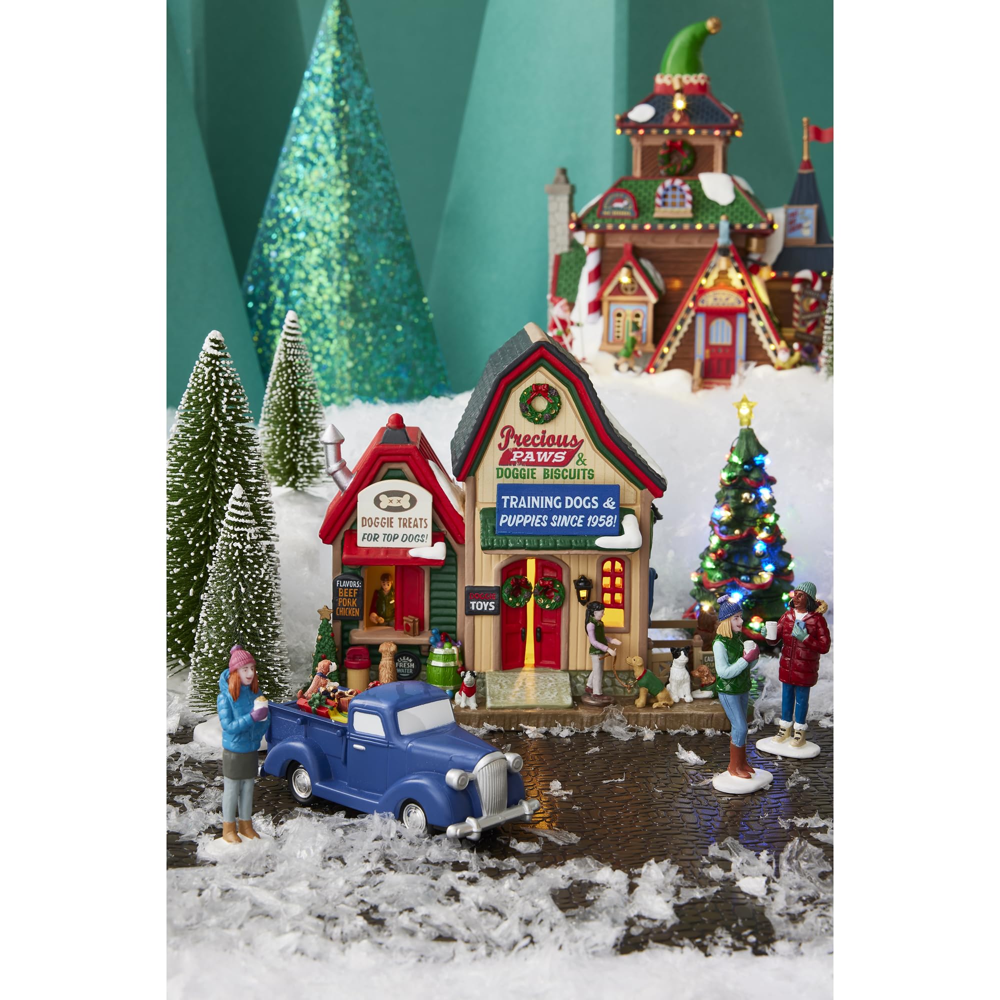 Lemax Elwood's Elf Lodge, a batteria (4,5 V), edifici illuminati, #45224