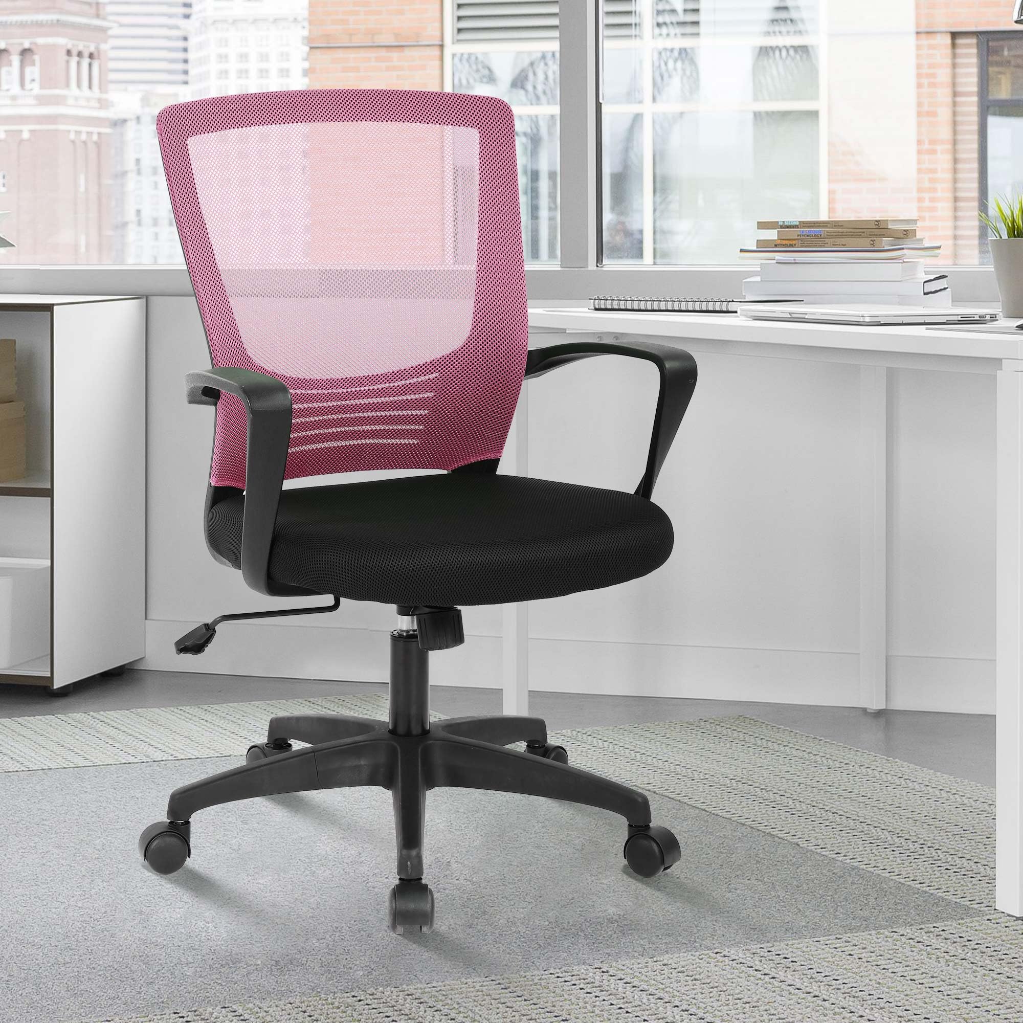 Home Office Desk Chairs Mesh Office Chair with Wheels Comfortable Computer Chair for Adults Work Chair with Lumbar