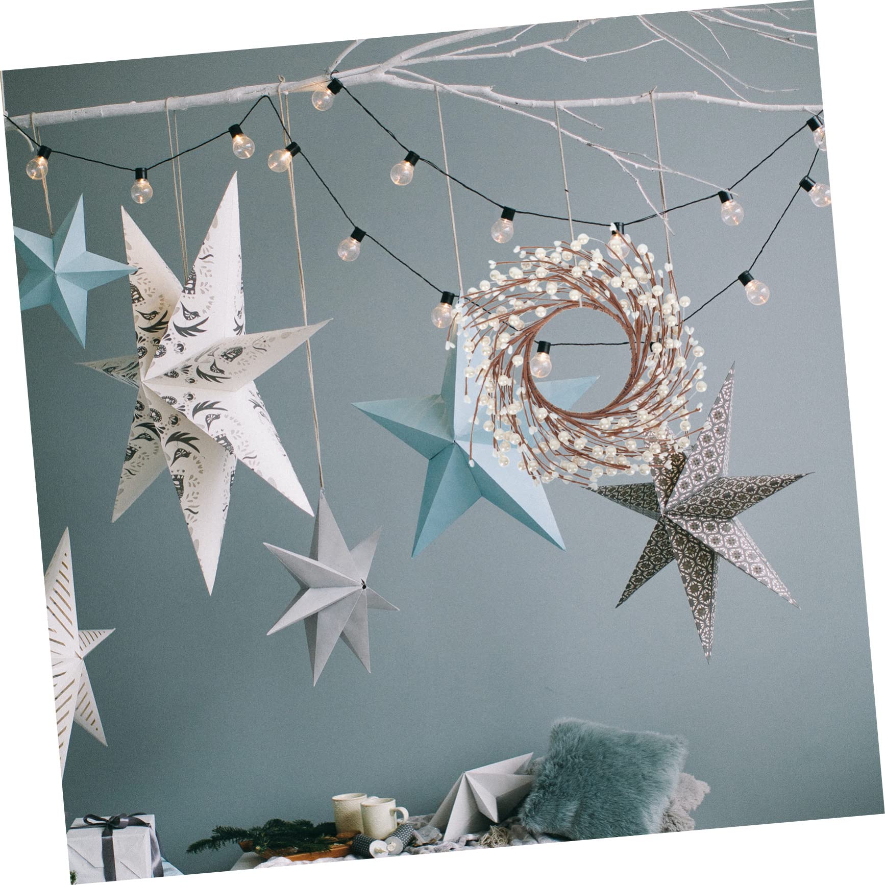 Cabilock 2 STK Simulation Perlen Girlande weihnachtsdeko Christmas-Decorations Christmas décor Perlenornamente Christbaumschmuck handgemachte Girlande Weihnachtsfeier Ornament Schaum Weiß