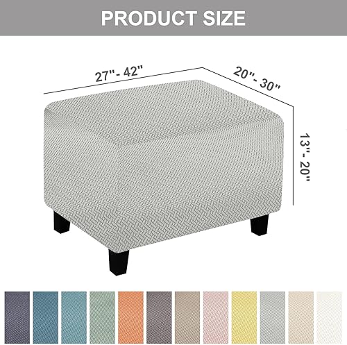 Miniatura 3 de Funda otomana de sofá resistente al desgaste, fundas otomanas rectangulares elásticas, funda para taburete de pies, fundas de taburete extraíbles