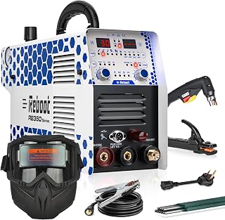 Reboot Plasma Cutter MIG Welder Combo & Welding Helmet Portable | MIG/Gasless MIG/Lift TIG/MMA/Non-HF CUT/Spool Gun/Spot/Aluminum Welding Machine 120V/240V 110V/220V Dual Voltage