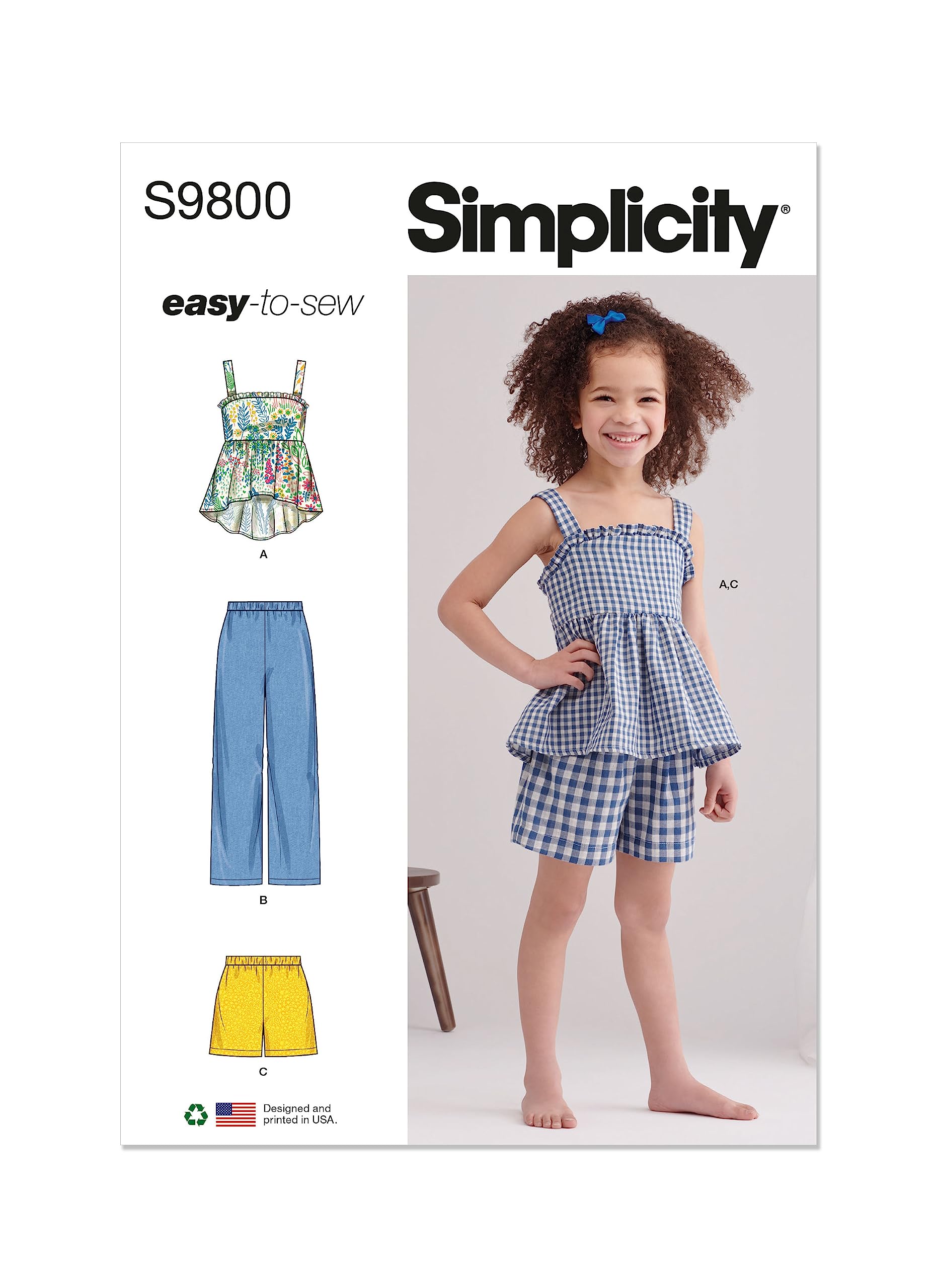 Ensemble haut et pantalon enfant avec le patron de couture SIMPLICITY SS9800A
