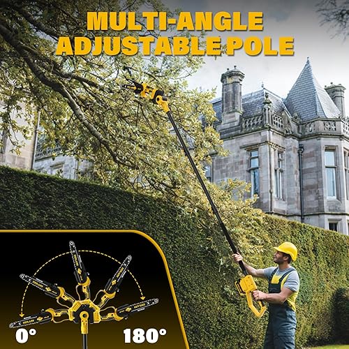 Miniatura 3 de Sierra de pértiga inalámbrica 2 en 1 y mini motosierra de 8 pulgadas, con paquete de 2 baterías de 3.0Ah y cargador, sierra de pértiga eléctrica