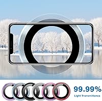 Vista 3 de Compatible con iPhone 14 y 14 Plus, protector de lente de cámara antiarañazos, protector de pantalla de vidrio templado 9H, anillo de cámara a Negro