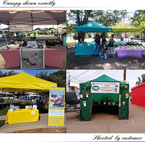 Miniatura 75 de ABCCANOPY - Funda elástica para mesa (6 pies) Mantel de poliéster de más de 30 colores, ajustado, de licra, elástico, con parte trasera abierta.