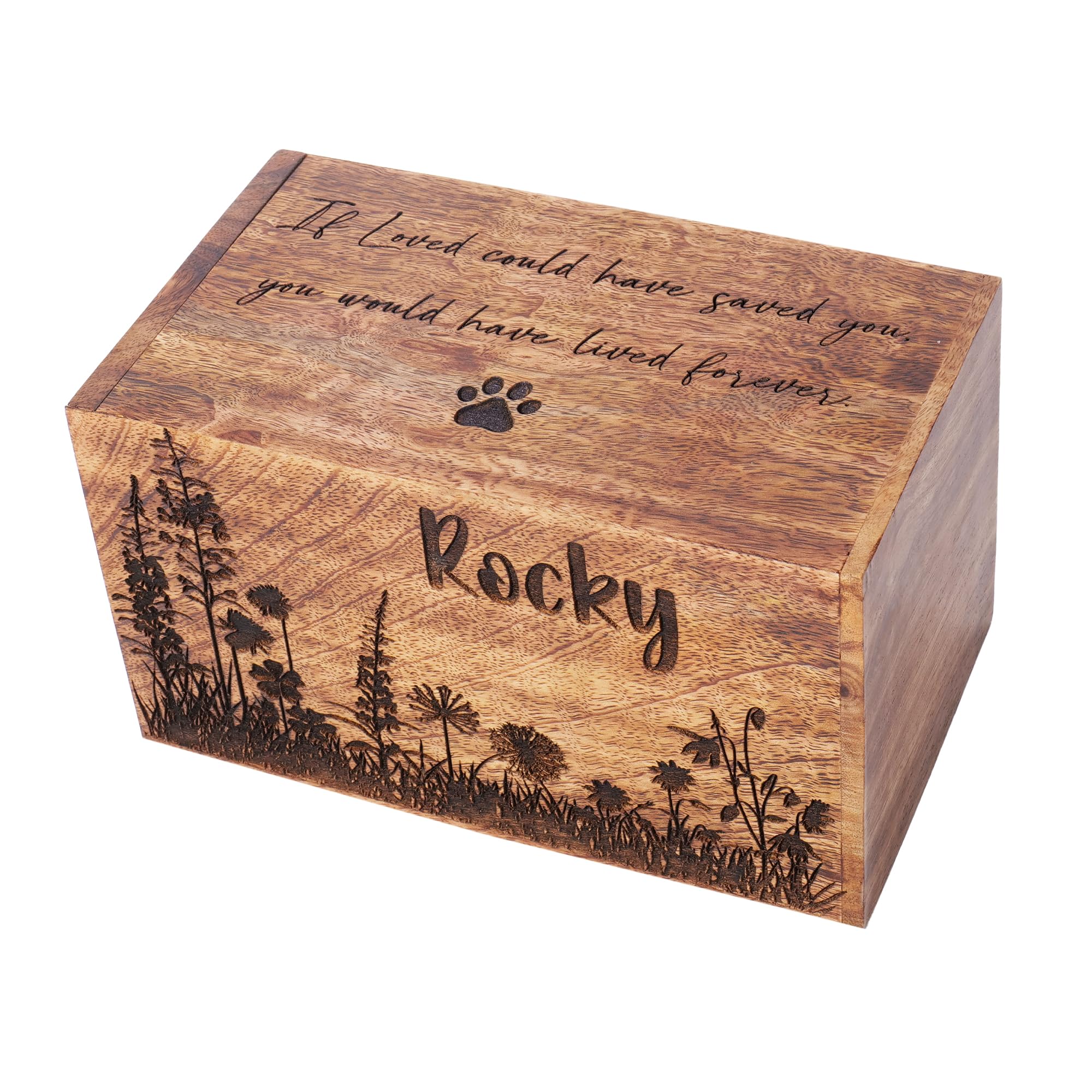 Personalisierte Haustier-Urne für Hundeasche, gravierte Holz-Gedenkbox für Hunde, Katzen, Kleintiere, individueller Name, Datum, Haustierverlust, klein, mittel, groß
