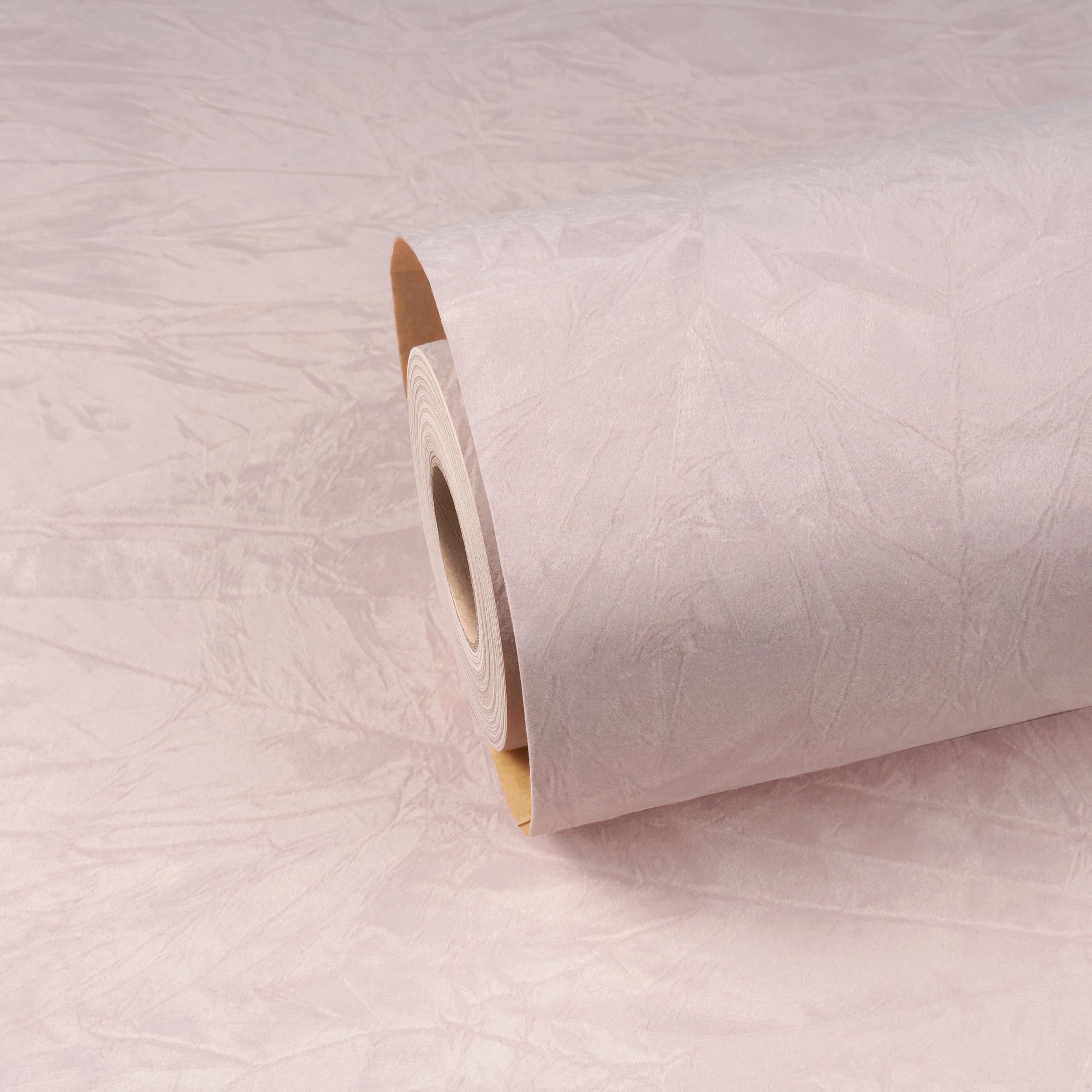 ReWallpaper Peel and Stick Wallpaper Pink Velvet Fabric Wallpaper for Living Room Pink 44.5cmx7m Contact Paper for Crafts Furniture Liner Felt Flocking Plain Vintage Wallpapers Velvet