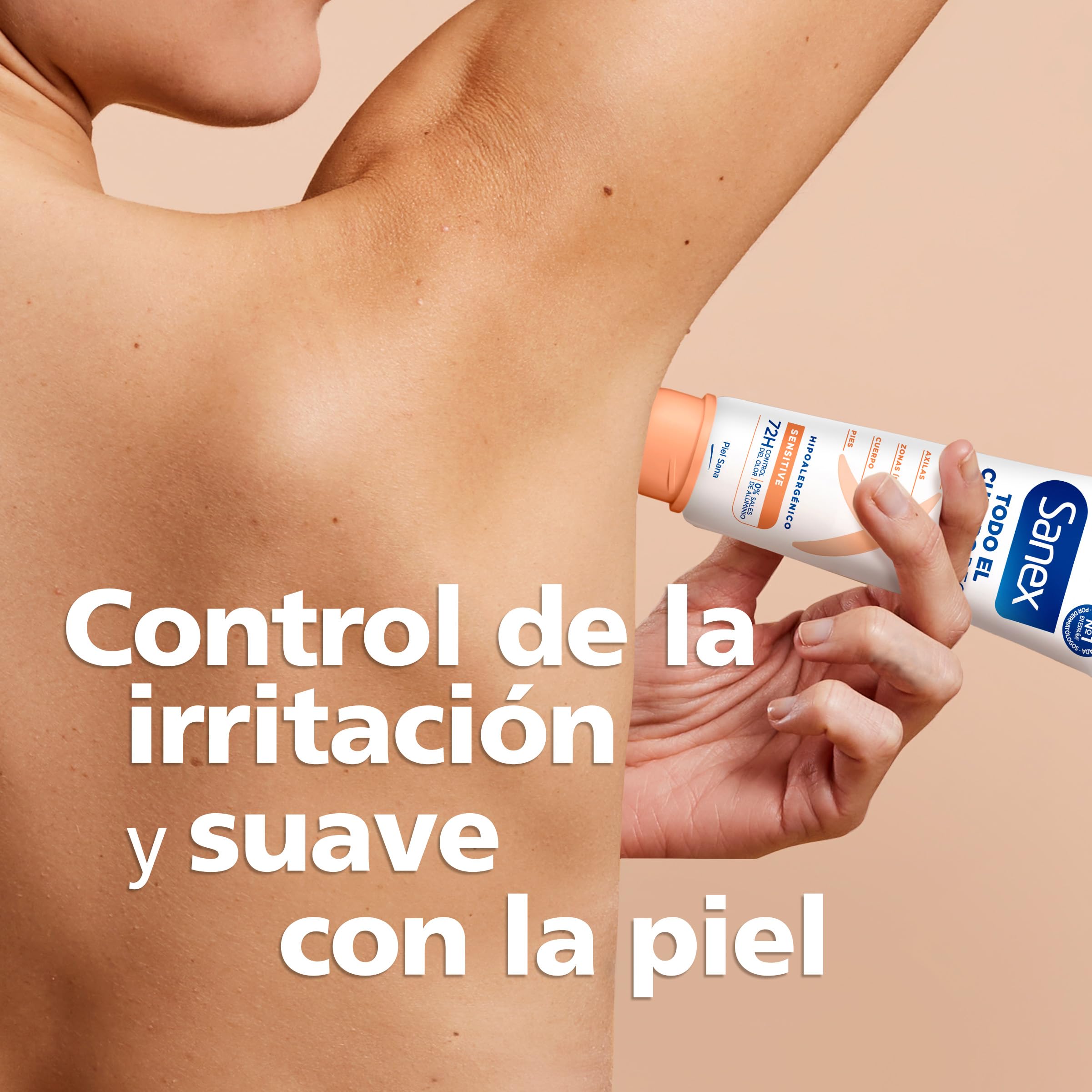 Sanex Crema Todo el Cuerpo Deo Sensitive 75ml, Desodorante para Manos, Pies, Axilas, Cuerpo y Zonas Íntimas, Protección 72H contra olor Clínicamente Probada,Testado Ginecológicamente, Hipoalergénico — view 8