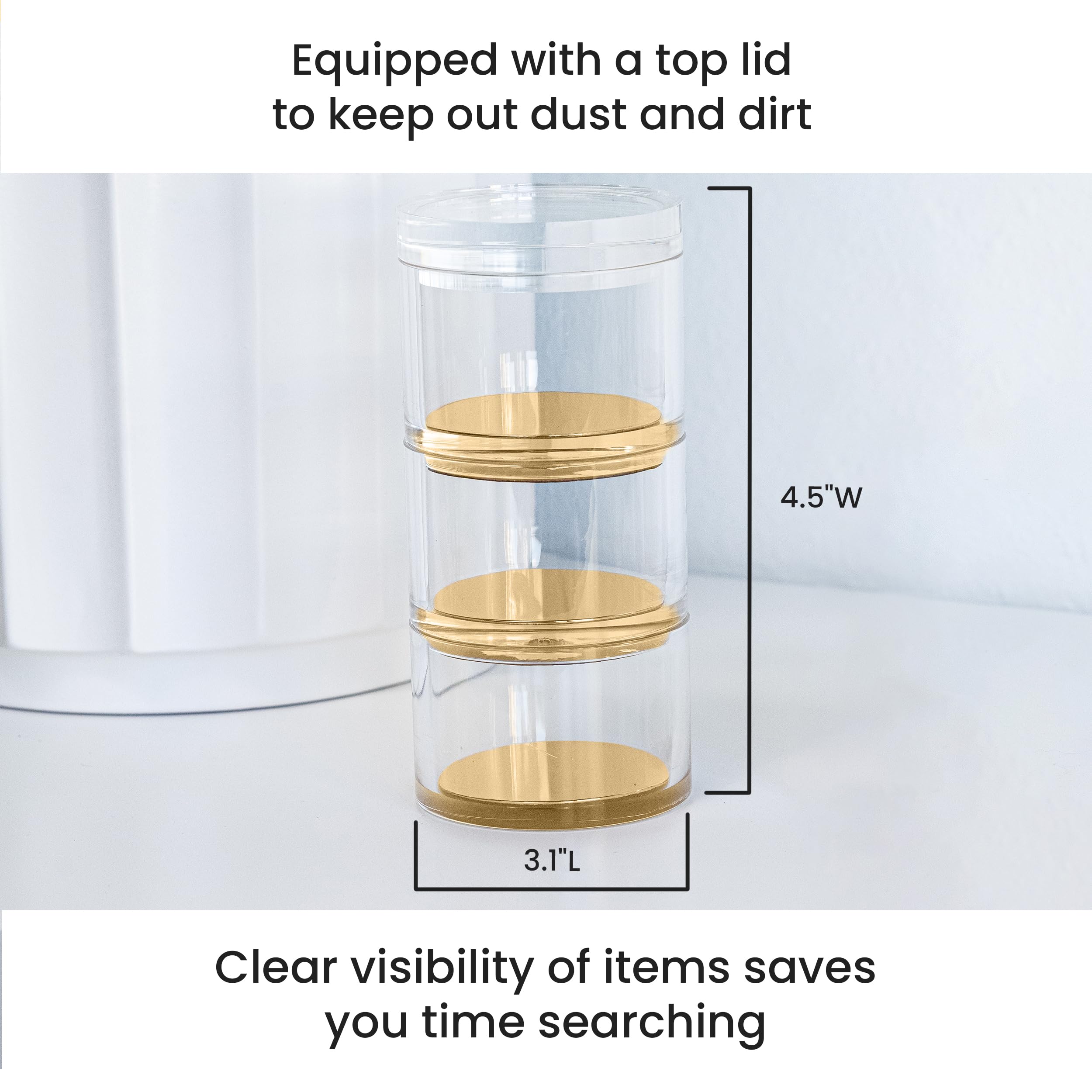 Acrylic Desk Organizer - Stackable & Clear -6