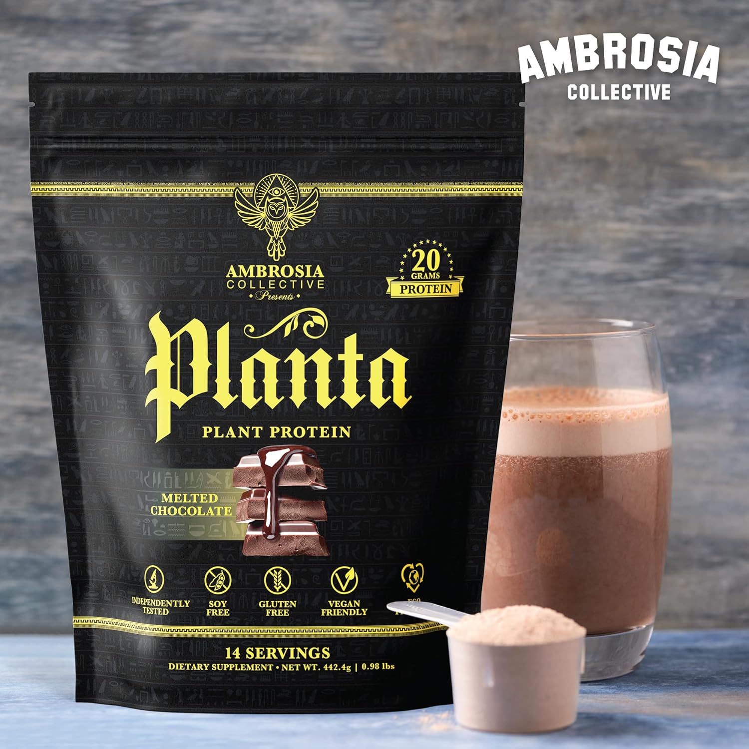 Ambrosia Planta - Premium Plant-Based Protein | Vegan & Keto Friendly | Gourmet Flavors with No Bloating or Stomach Upset | No Added Sugar | 14 Servings | (Melted Chocolate) - Image 5