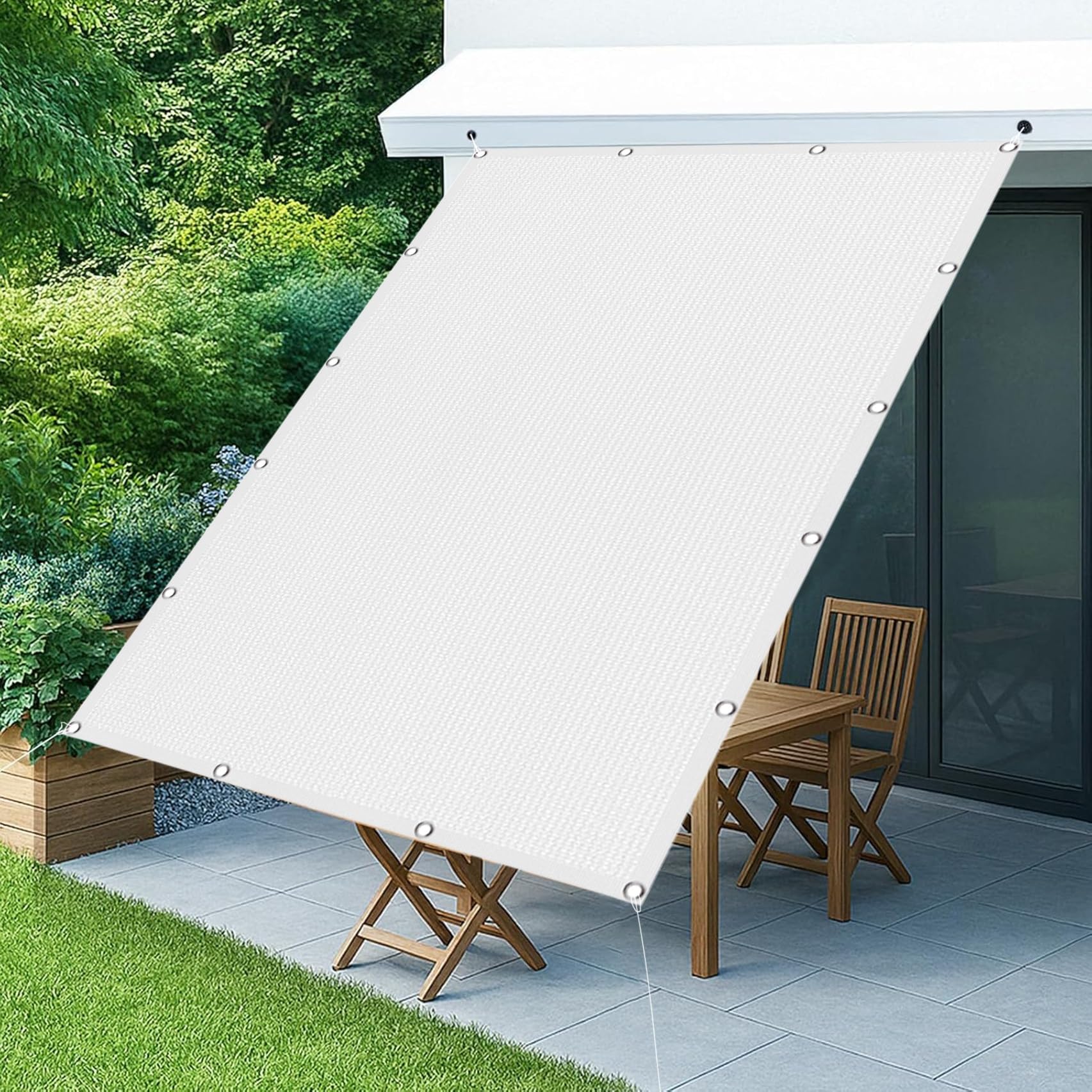 Voile d'ombrage rectangulaire blanc en HDPE respirant pour votre pergola de 70x520 cm