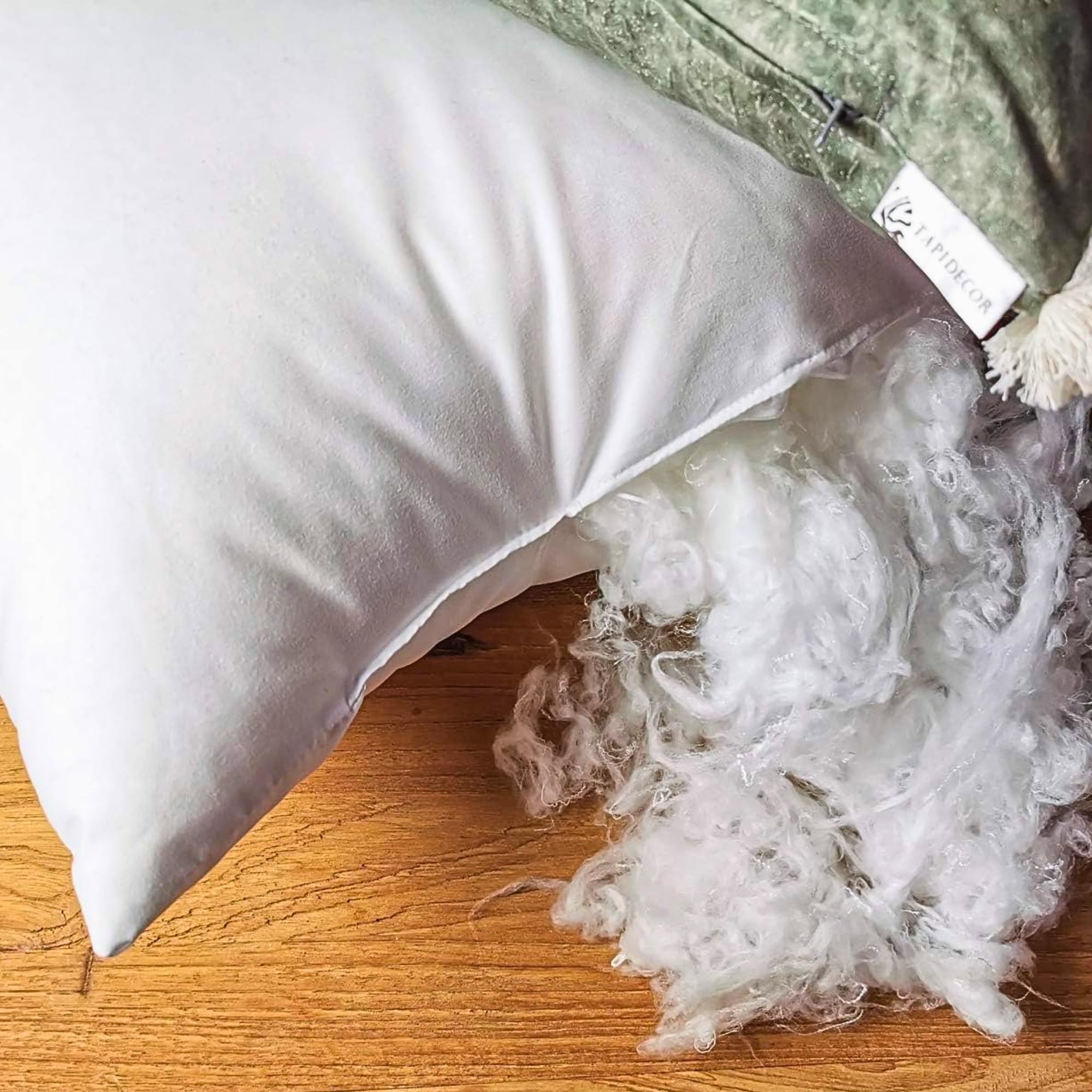 TAPIDECOR | Relleno de Cojín | Fibra Premium Efecto Pluma | para Cojines y Almohadas | para Sofá, Cama | Antialérgico | Mullido, Suave y Esponjoso | Alta Recuperación | 60 x 60 cm | 2 Unidades