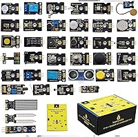 KEYESTUDIO 37-in-1 Sensor Starter Kit for Arduino Mega 2560 & Raspberry Pi - 37 Modules, Step-by-Step Tutorials, STEM Electronics Projects for Teens & Adults