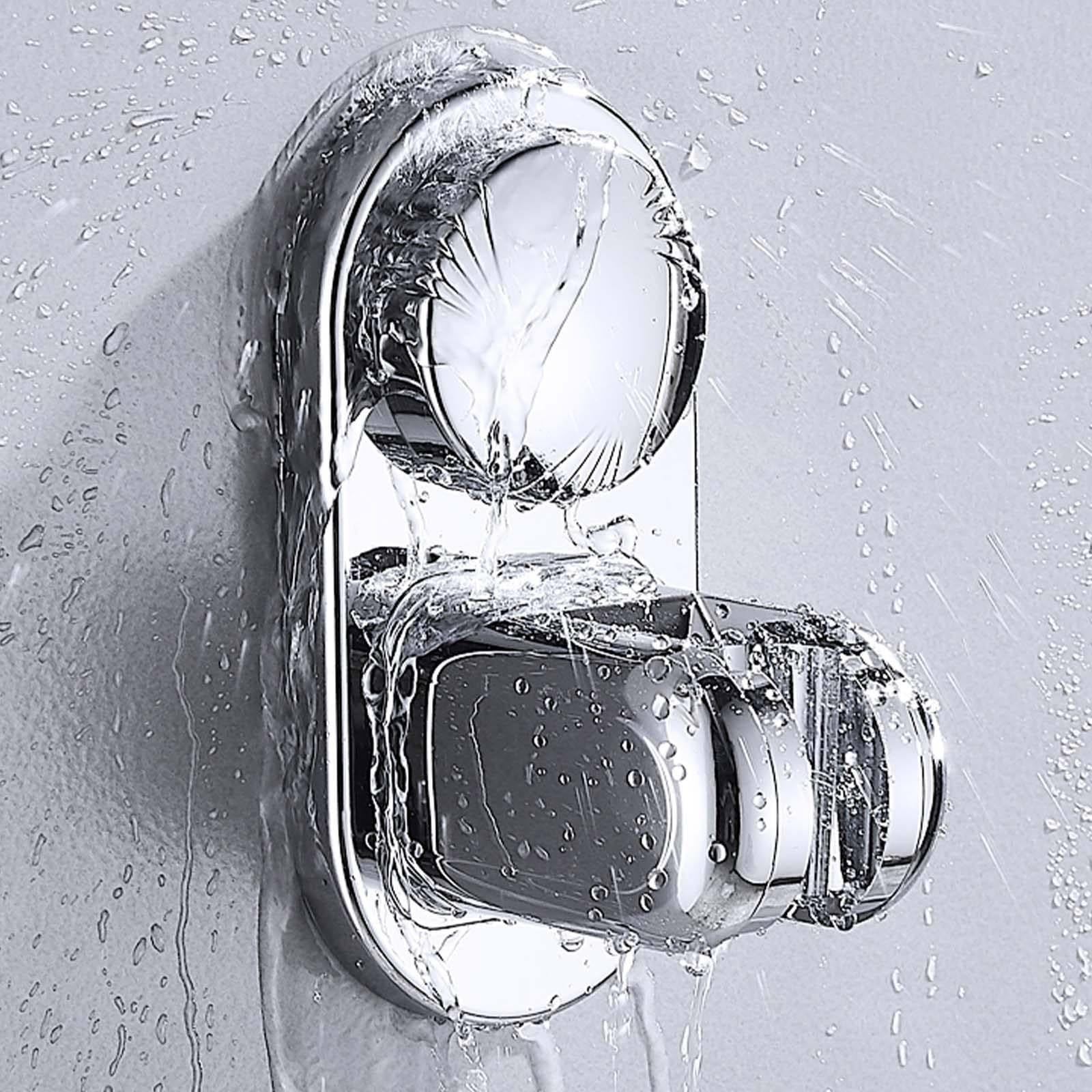 Soporte Ducha Pared Viscoso Soporte Alcachofa Ducha ABS Soporte Ducha Ángulo Ajustable Soporte de Ducha Plata Soporte para Ducha Resistente a la Humedad y Duradero