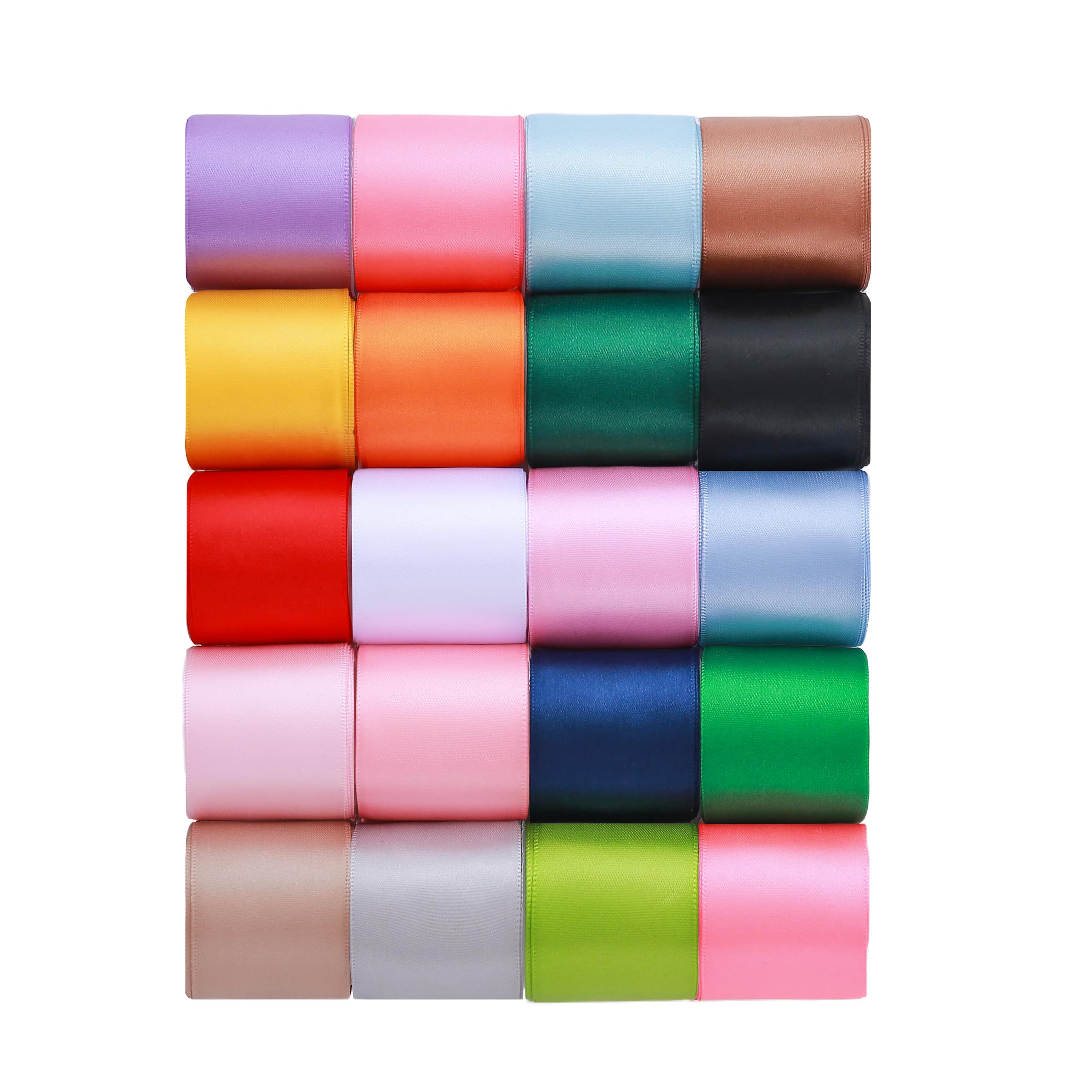 KEOSREE 1-1/2 inch 20 Colors Satin Ribbon Set, 1.5