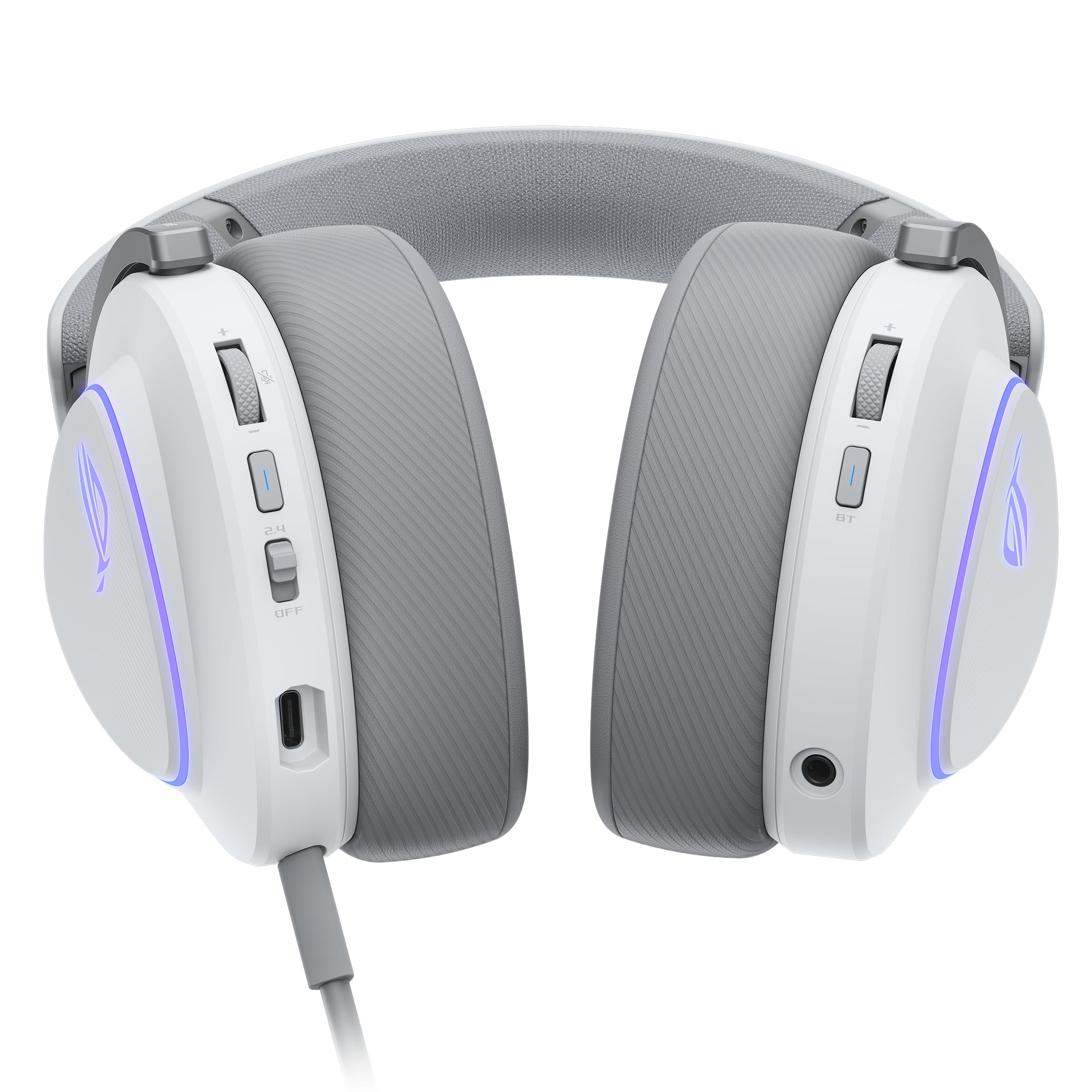 ASUS ROG Delta II Cuffie da Gioco Senza Fili con Microfono Rimovibile, Tri-Mode (BT, 2,4 GHz, 3,5 mm), Pilota Placcato Titanio 50 mm, Batteria 110 Ore, Leggero per PC, PS5, PS4, Xbox, Switch