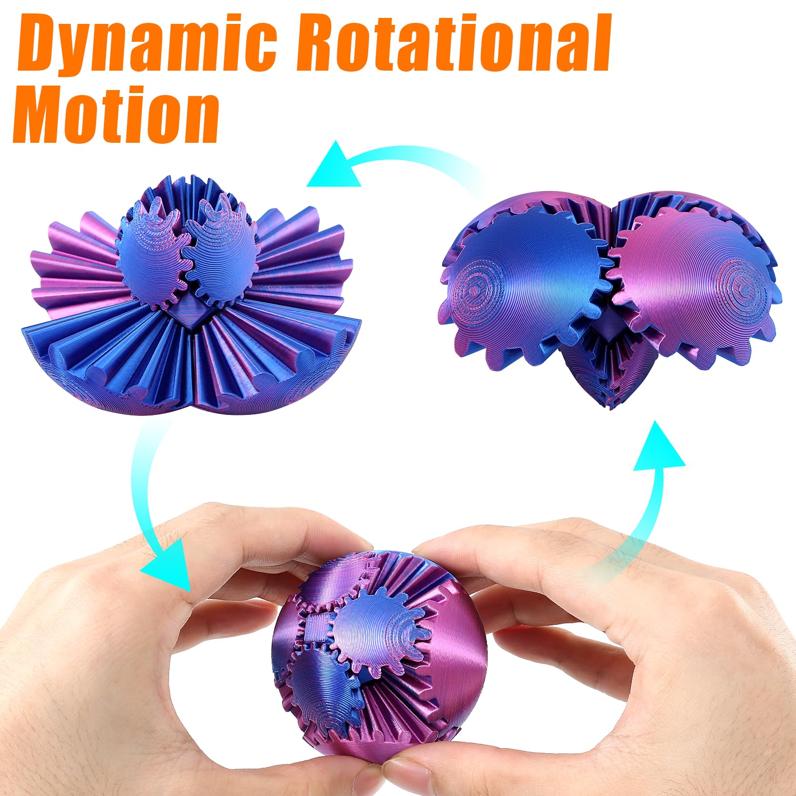 RZCOMP Gear Ball Fidget Toys,3D Printed Gear Ball Sphere Fidget Toys for Stress Relief Anxiety,Gift for Kids and Adults - Image 2