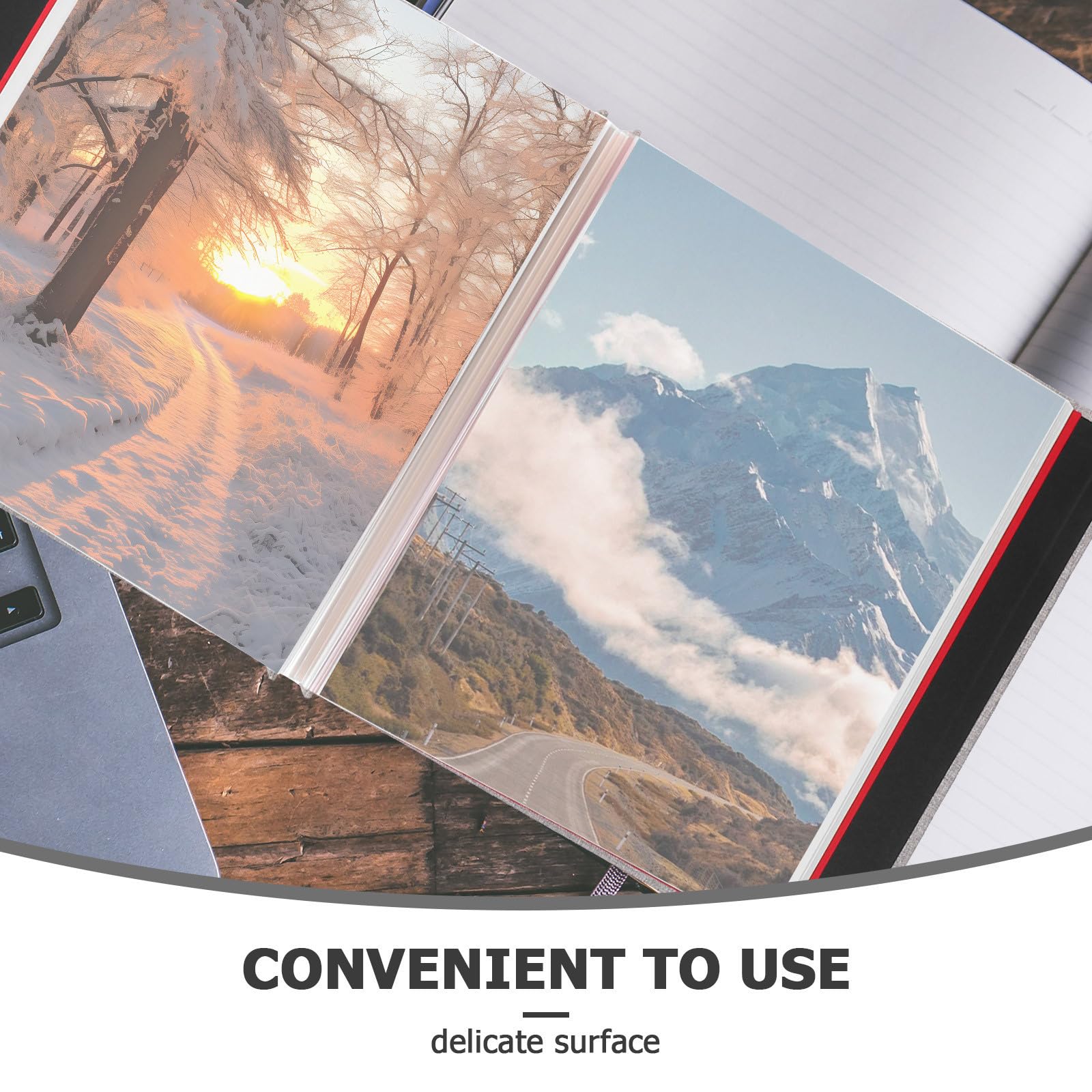 ifundom Album Fotografico con Finestra in Lino e Plastica, 20 Fogli, Set