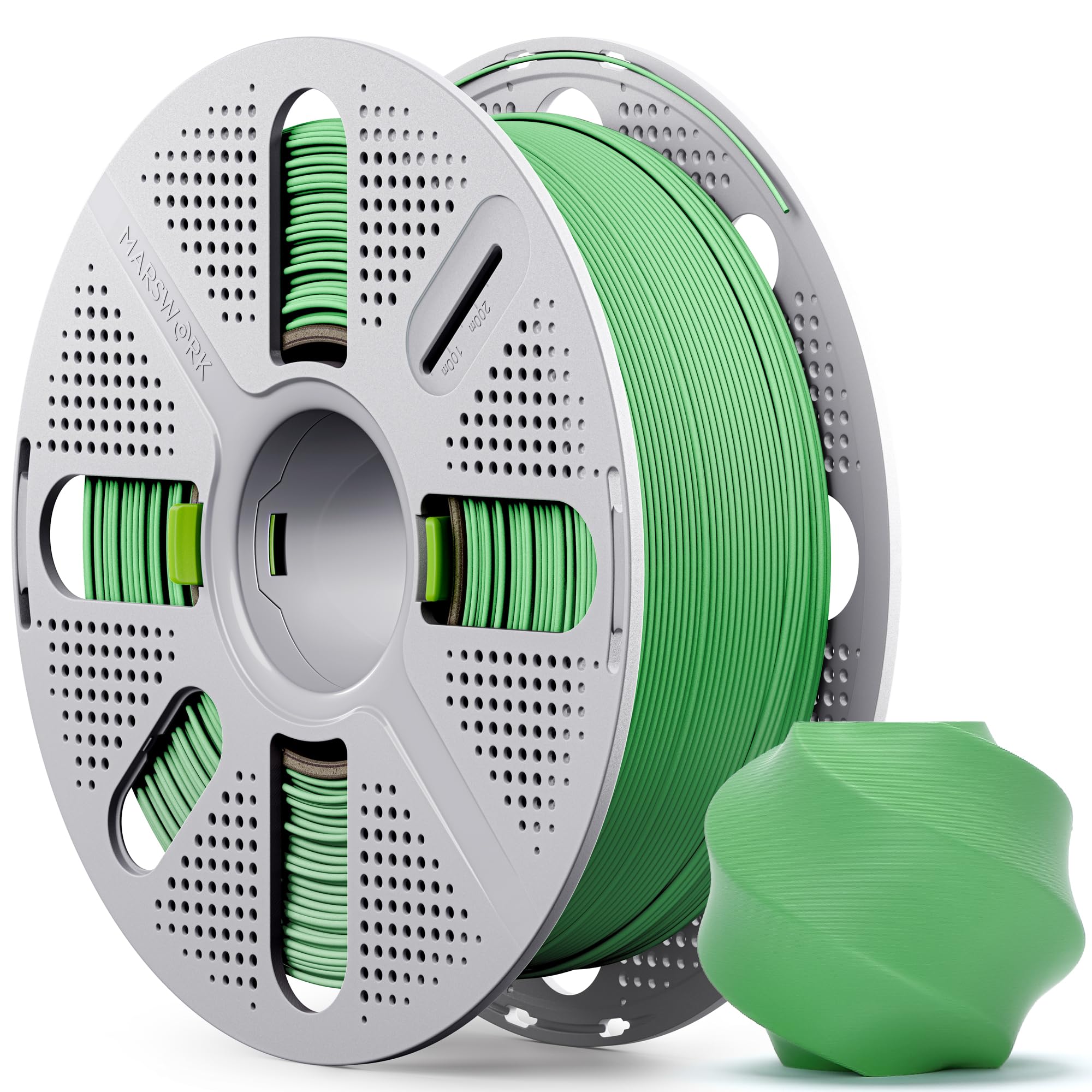 Filamento PLA mate con carrete reutilizable de cambio rápido 1kg (2.2lbs), filamento de impresión 3D de 1.75mm, compatible con impresoras 3D Bambu Lab – Verde Hierba