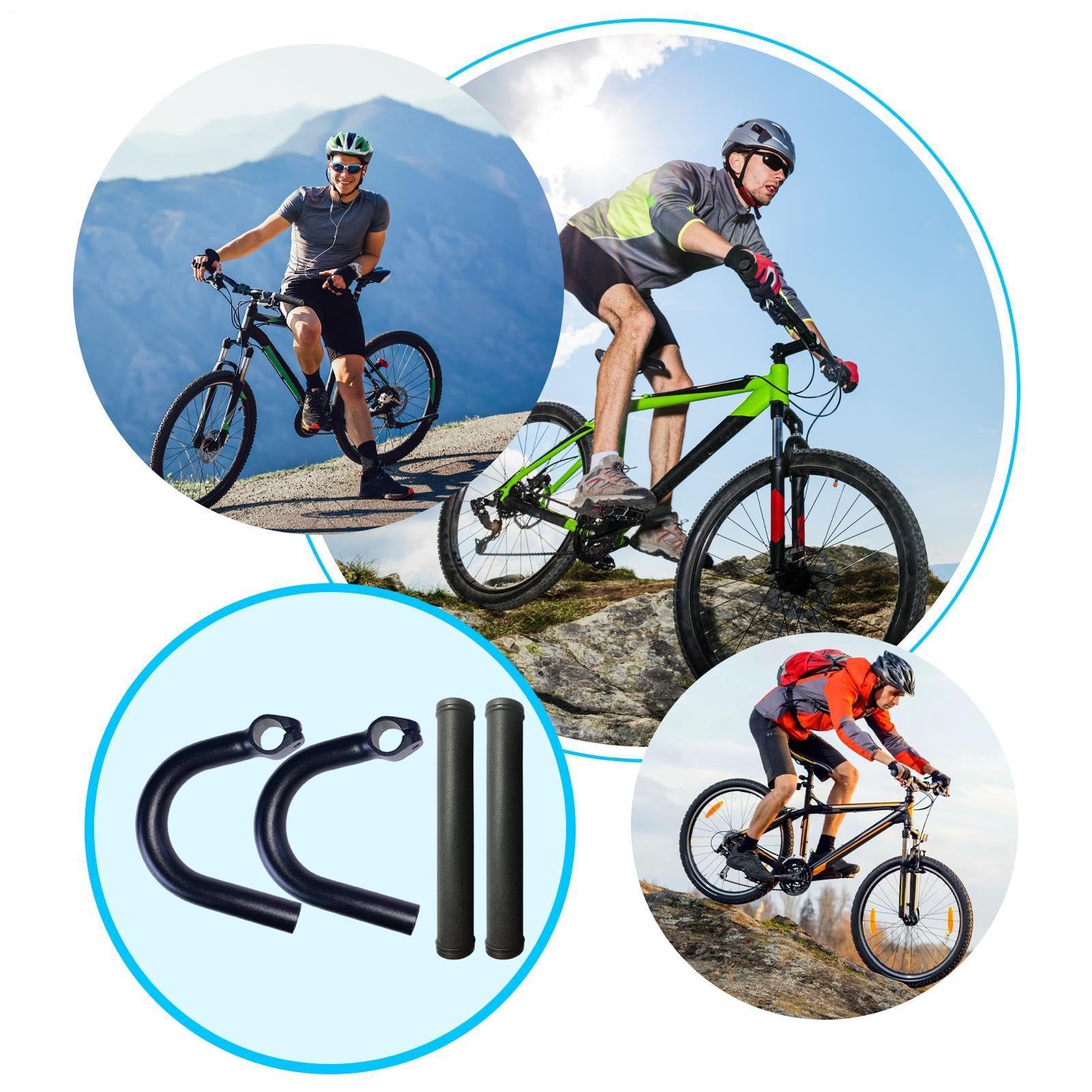 Estremità del manubrio della bicicletta, 15,5 x 14,5 cm, in lega di alluminio, estensione per manubrio della bicicletta, per strada, mountain bike, touring, pendolari, ciclismo, equitazione