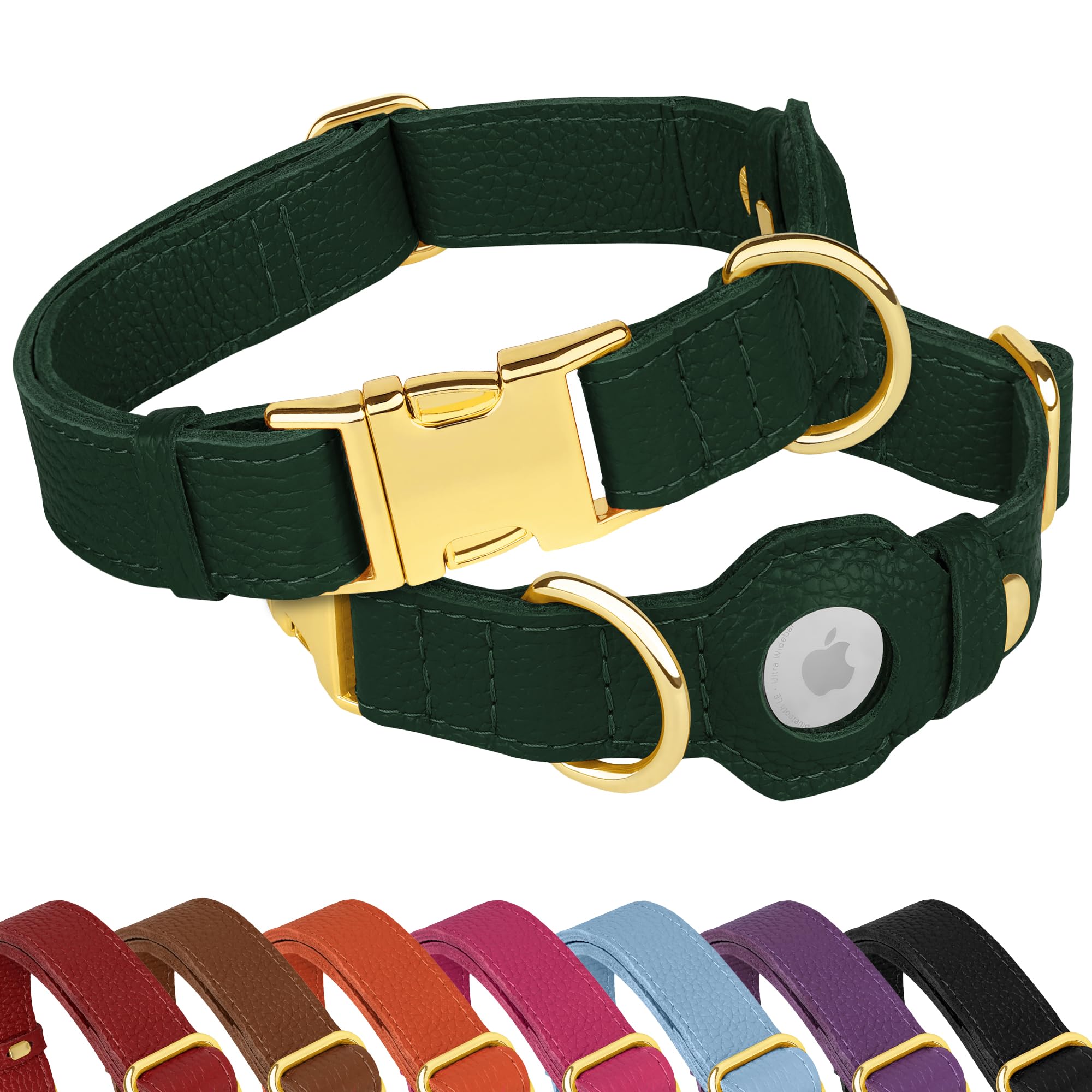 Collier AirTag pour chien en cuir contre la perte : sécurité et confort