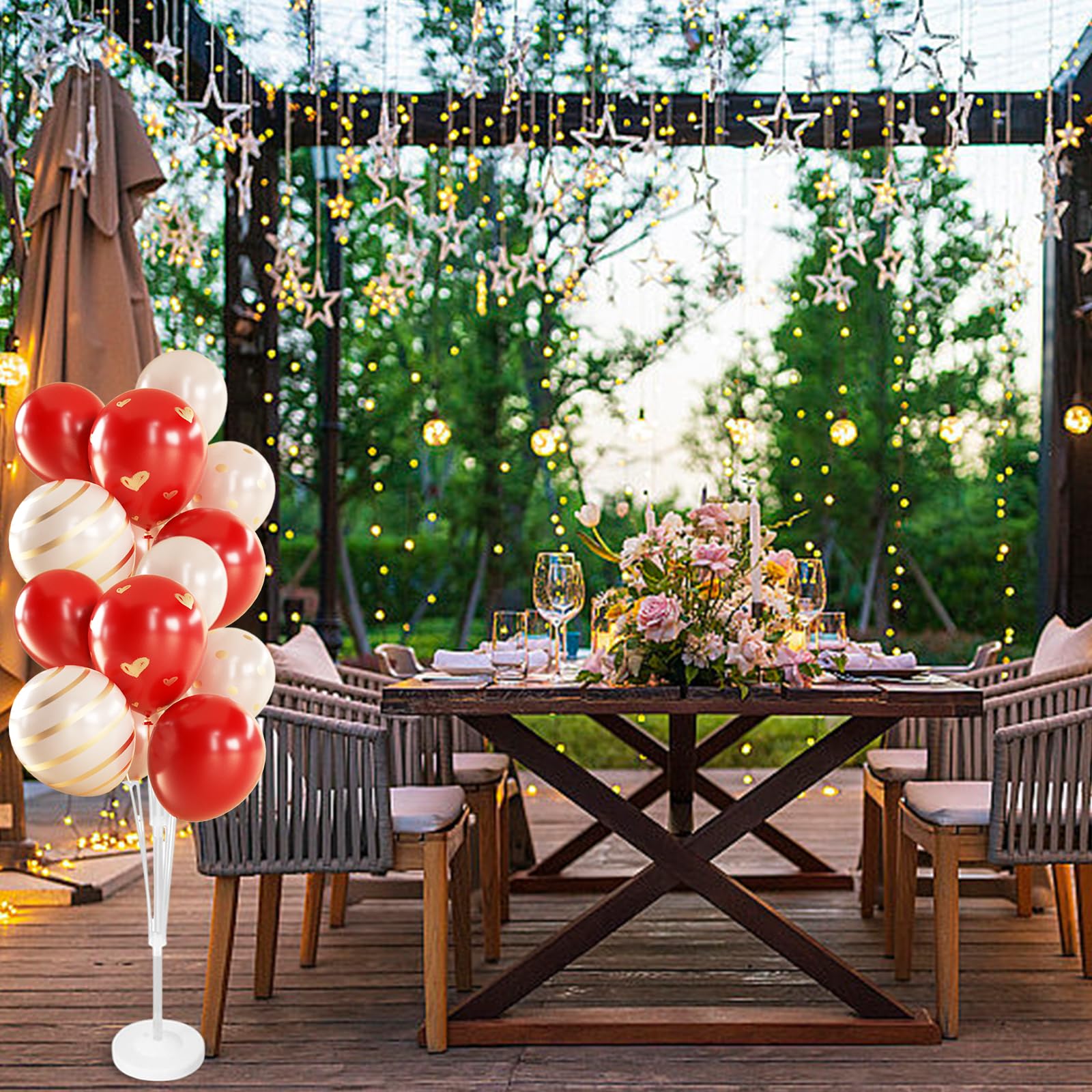 Set di 3 Supporti per Palloncini, 160 cm, Supporto per Palloncini, Riutilizzabile, Supporto per Palloncini per Compleanno, Matrimonio