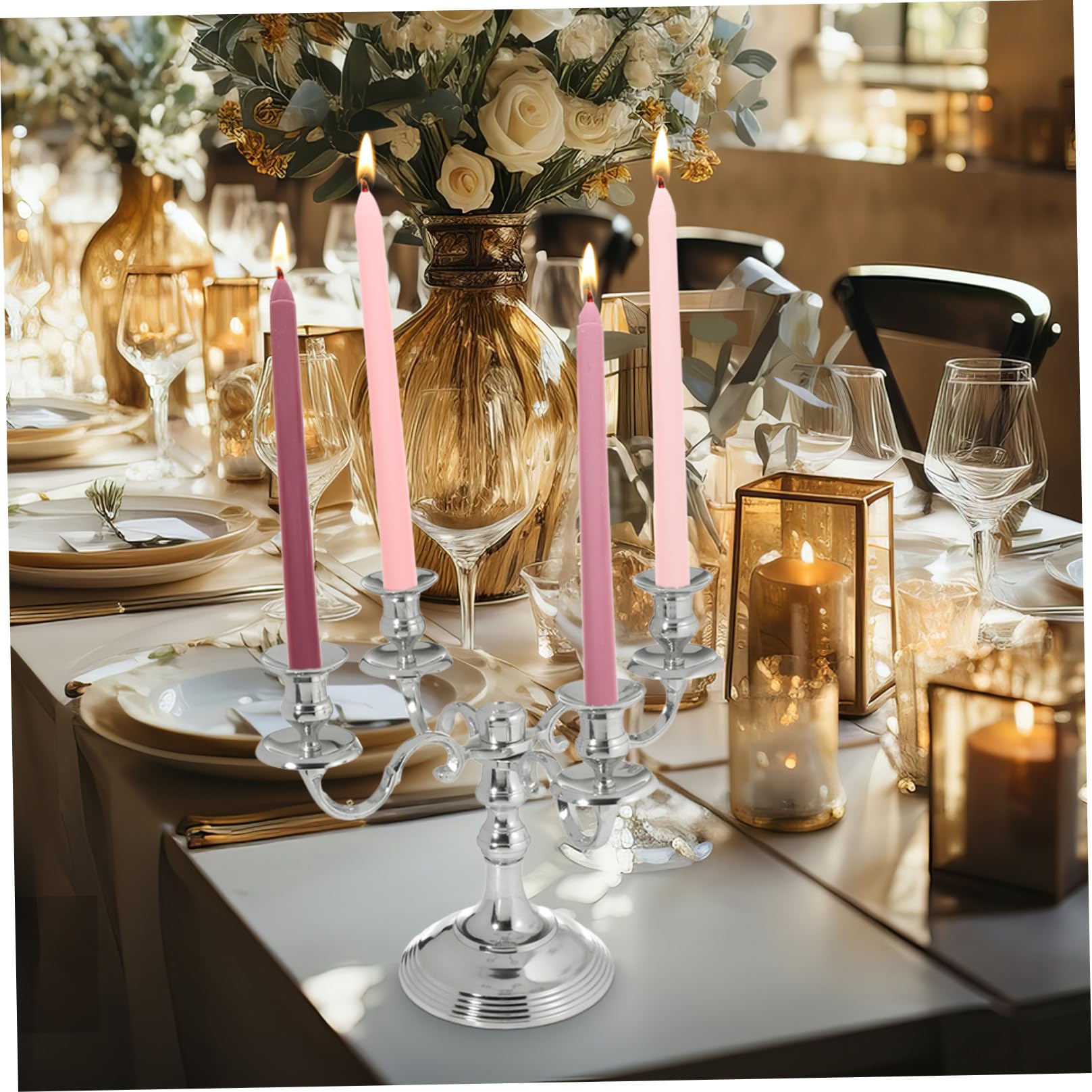 4 Candele Profumate A Palo Lungo Set Decorativo Romantico Candele Matrimonio E Compleanno