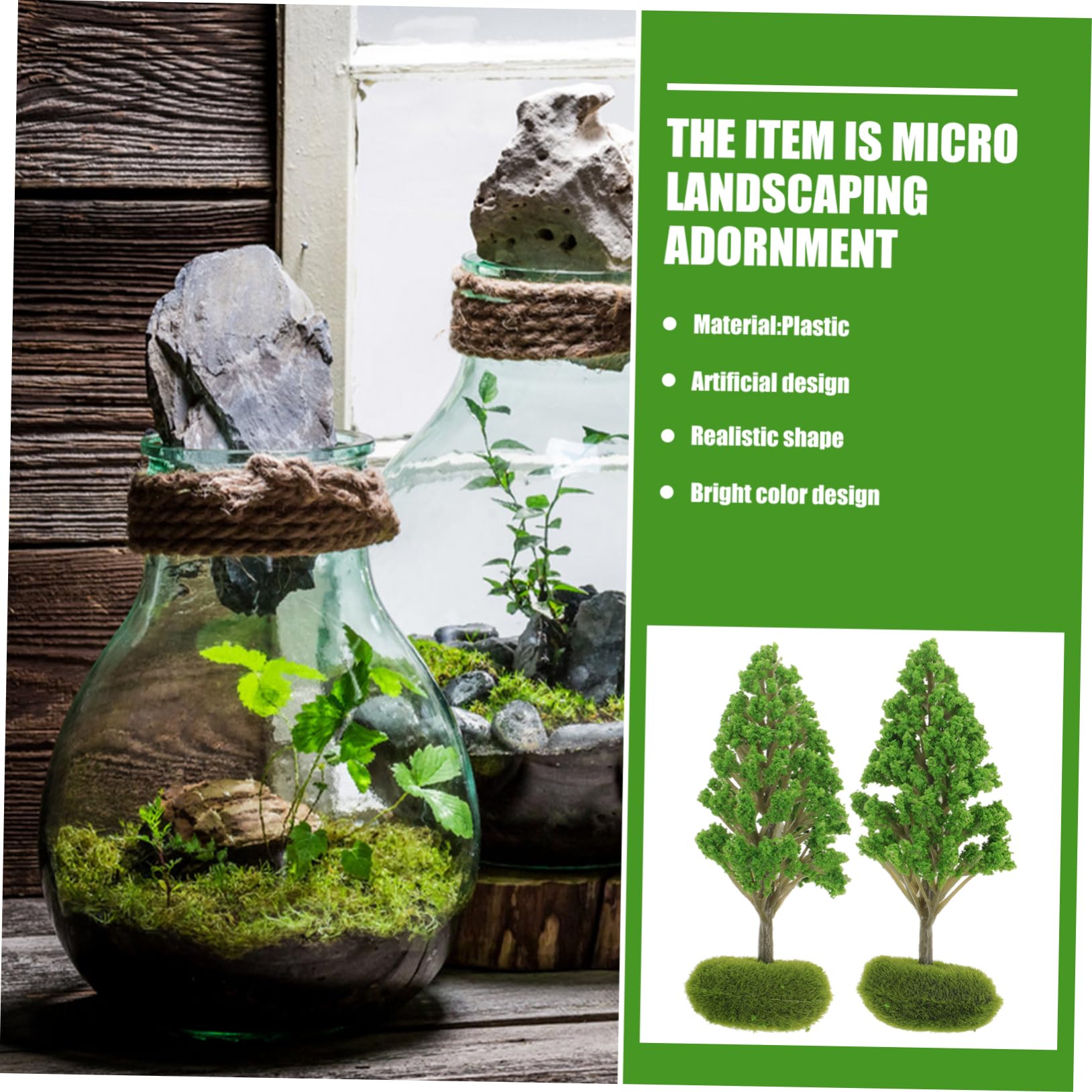 VILLCASE 10 Piezas Modelo De Árbol Paisaje Verde Modelo De Paisaje Arbol Artificial Diorama Mesa De Arena Modelo DIY Verdor Planta Artificial Pinos Roca Miniatura El Plastico Bebé
